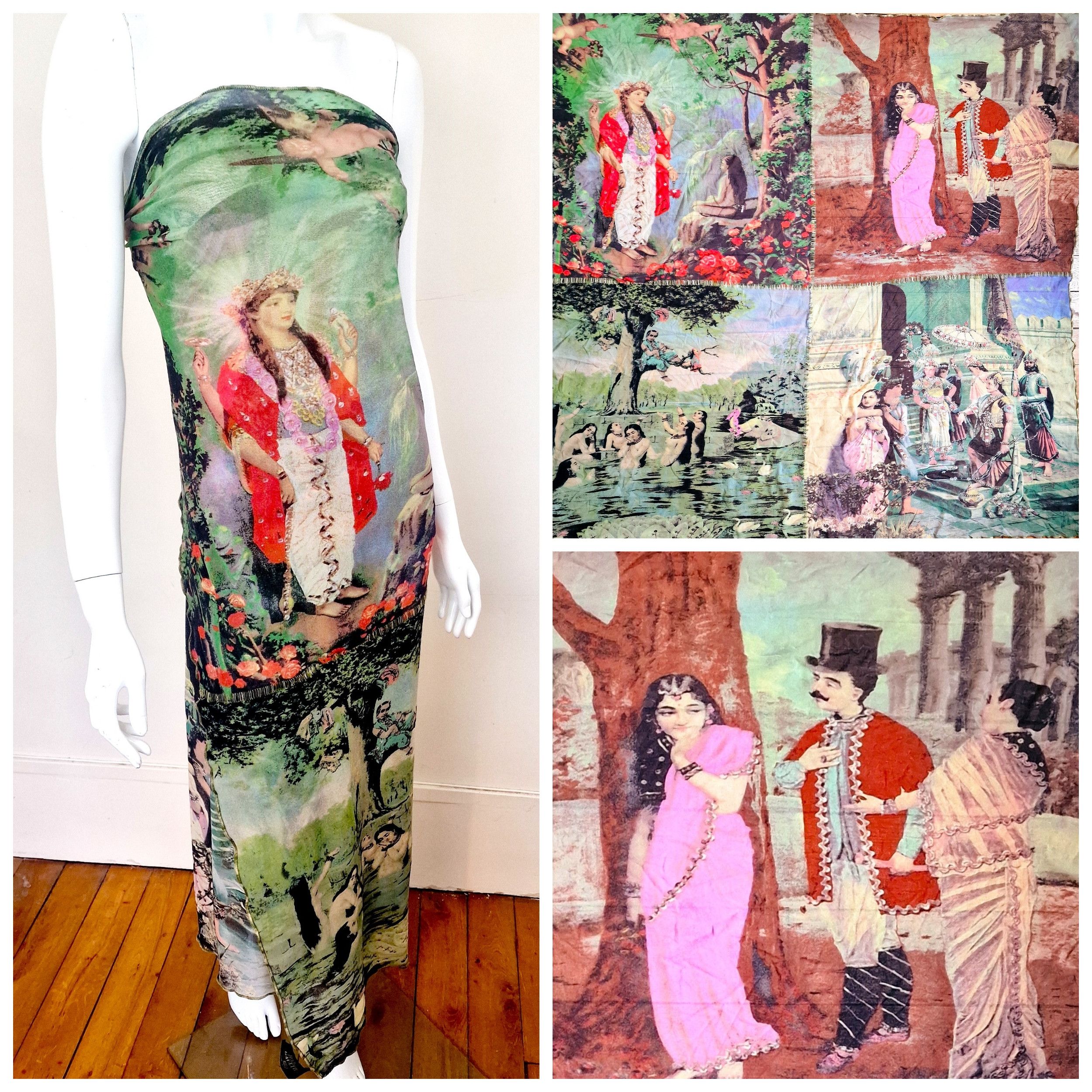 Jean Paul Gaultier Jean Paul Gaultier S/S 1998 Frida Kahlo Mesh Pareo Dress Size M / US 6-8 / IT 42-44 - 1 Thumbnail