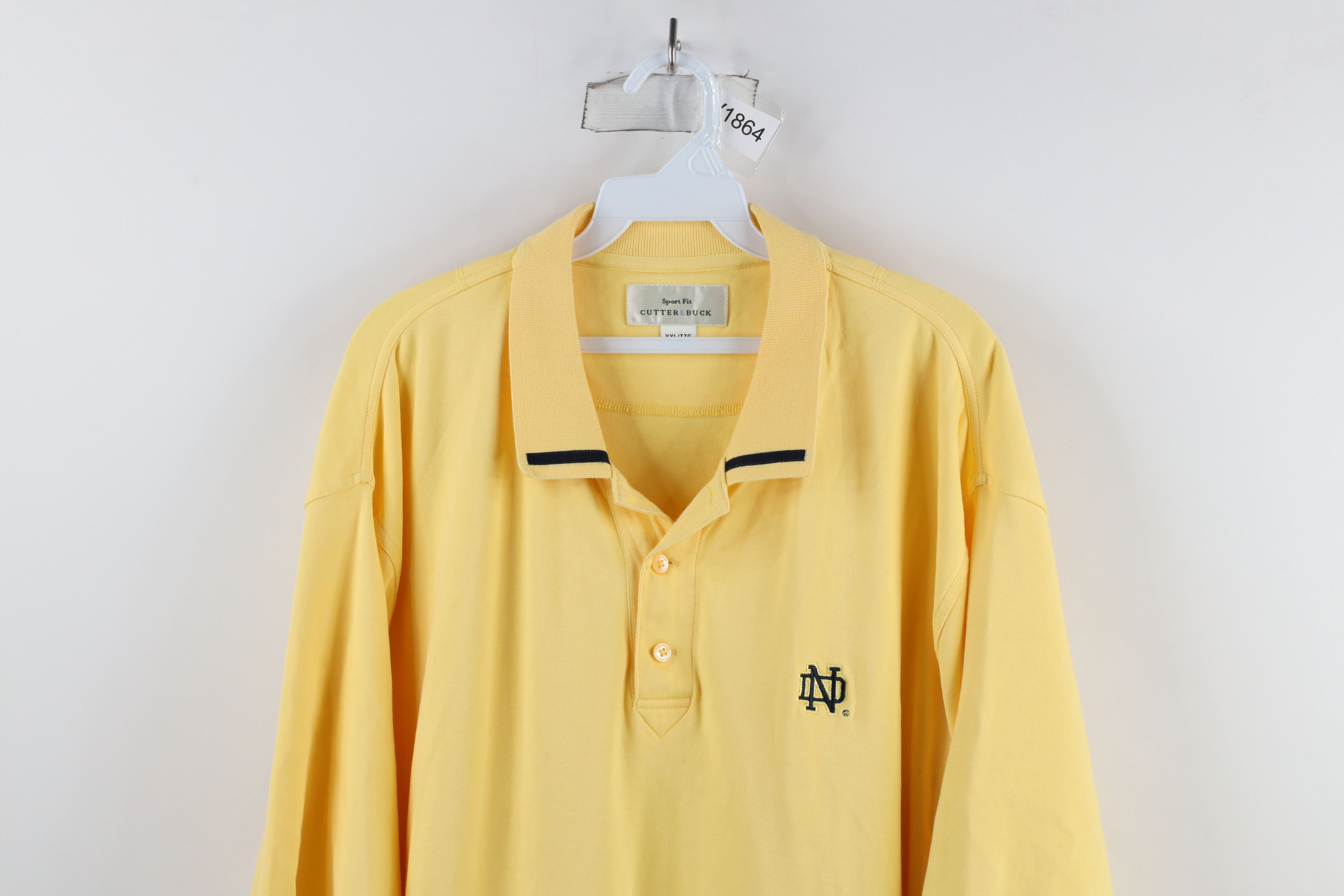 Vintage Vintage 90s Dame University Collared Golf Polo Shirt Yellow Size US XXL / EU 58 / 5 - 2 Thumbnail