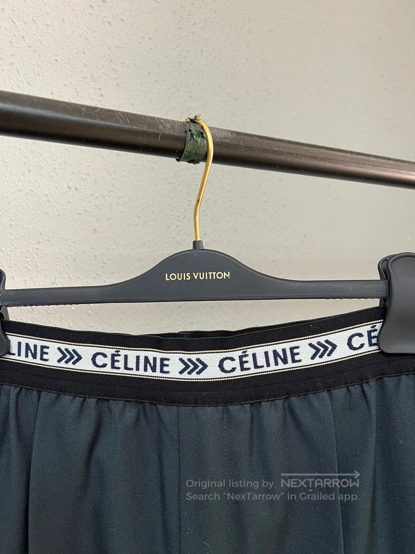 Celine celine wool wide-leg pants with logo waistband. Size 37" - 3 Thumbnail