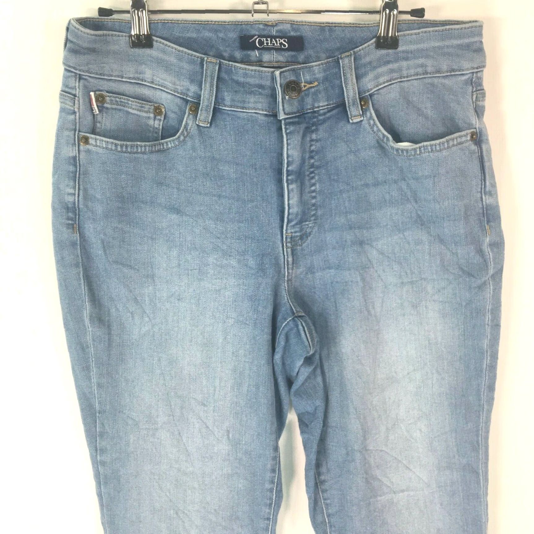 Chaps Chaps Jeans Womens Casual Regular Ankle Denim Blue Size 6 Slim Fit Stretch Mid Rise 21 Inseam 4 Pockets Blue Denim Straight Leg Casual Jeans Womens Size 28" / US 6 / IT 42 - 3 Thumbnail