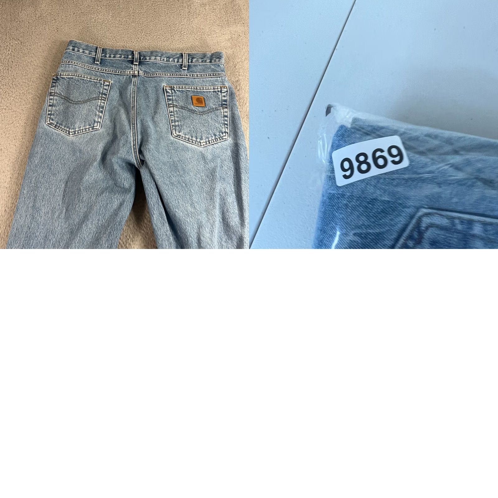Carhartt Carhartt Jeans Mens 36x28 Blue Relaxed Fit Straight Leg Denim Workwear B17-DST Size US 36 / EU 52 - 9 Thumbnail