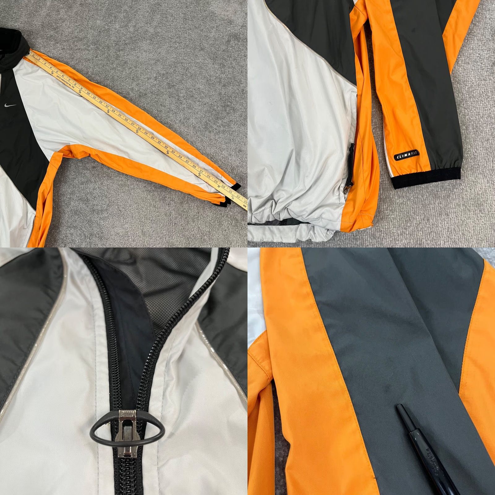 Nike NIKE Jacket Mens L Gray Black Full Zip Hooded Track Y2K Climafit Size US L / EU 52-54 / 3 - 8 Thumbnail