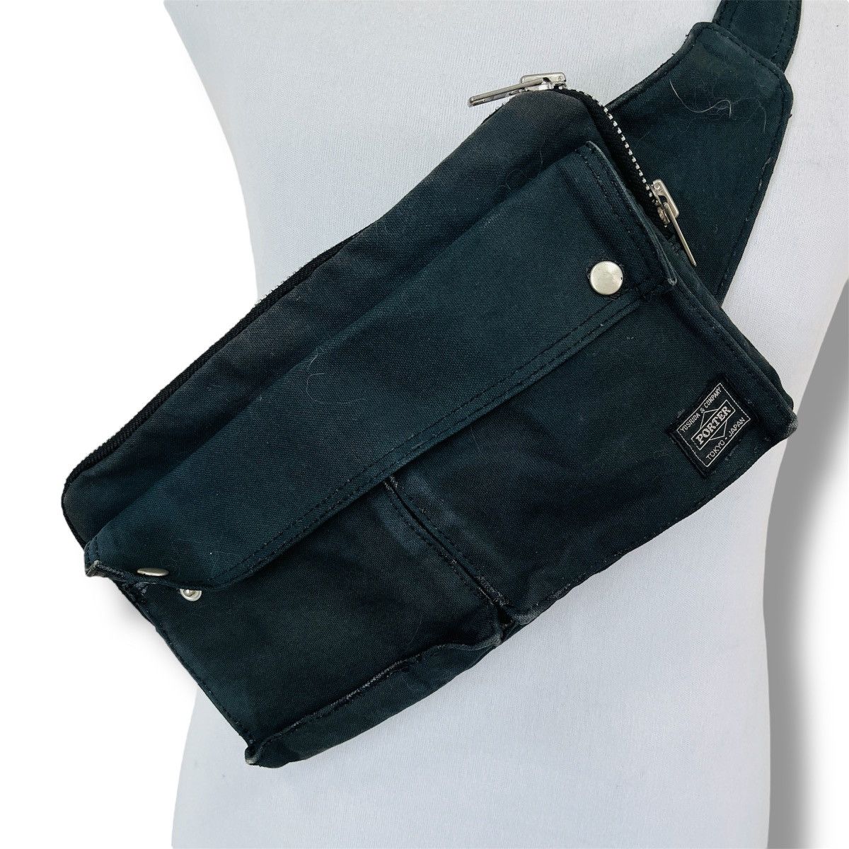 Porter × Vintage Distressed PORTER Cross Body Canvas Bag Size ONE SIZE - 6 Thumbnail