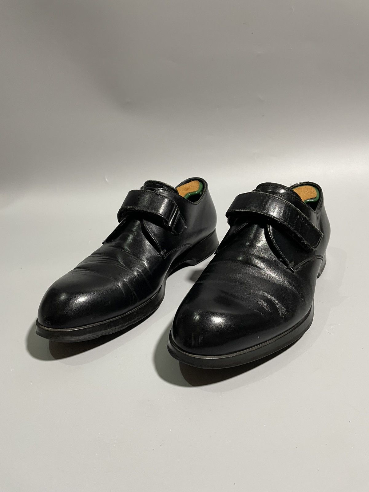 Prada Prada Black Leather Velcro Strap Derby Shoes Size US 6.5 / EU 39-40 - 1 Thumbnail