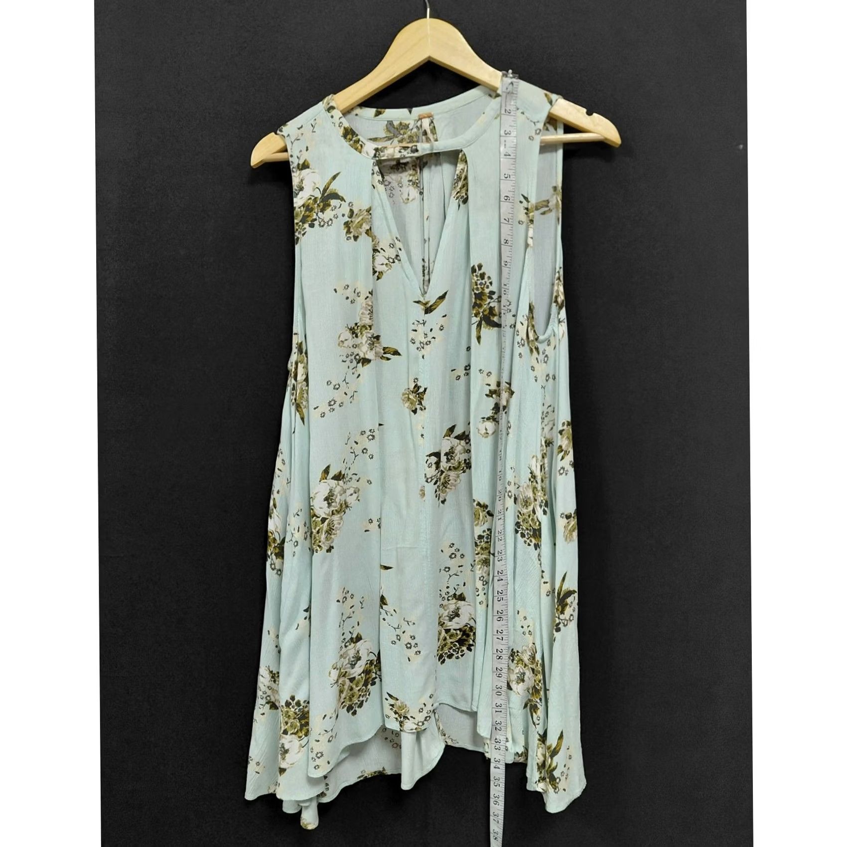 Free People Free People Floral Sleeveless Top Blue Lightweight Knee Length Women M Shirt Casual Travel 90s Floral Pattern Womens Size M / US 6-8 / IT 42-44 - 6 Thumbnail