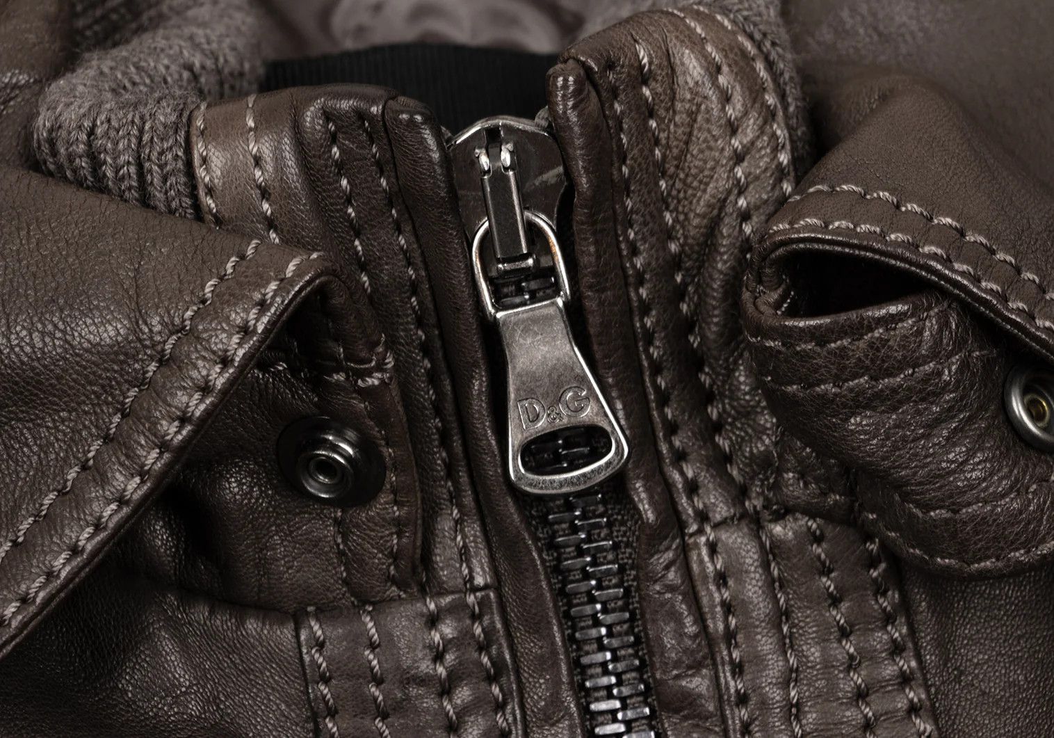 Dolce & Gabbana Pocket Design Quilted Lining Lambskin Leather Blouson Brown Size US S / EU 44-46 / 1 - 5 Thumbnail