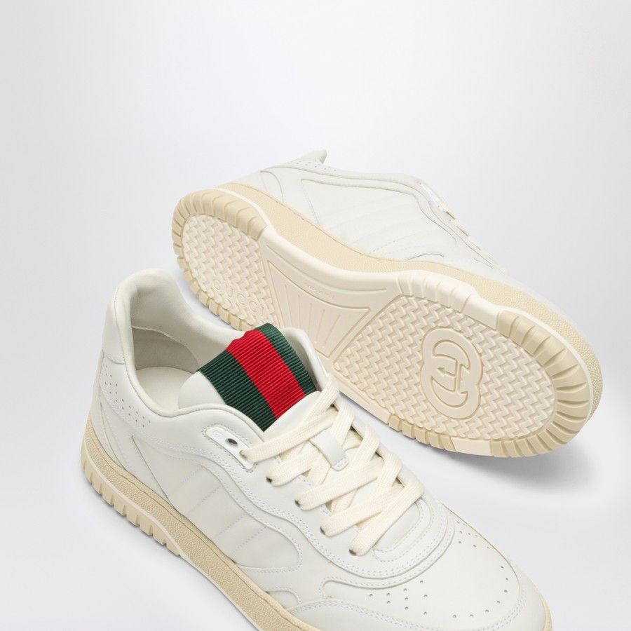 Gucci o1d2blof0824 Leather Re-Web Sneaker in White Size US 8 / IT 38 - 5 Thumbnail