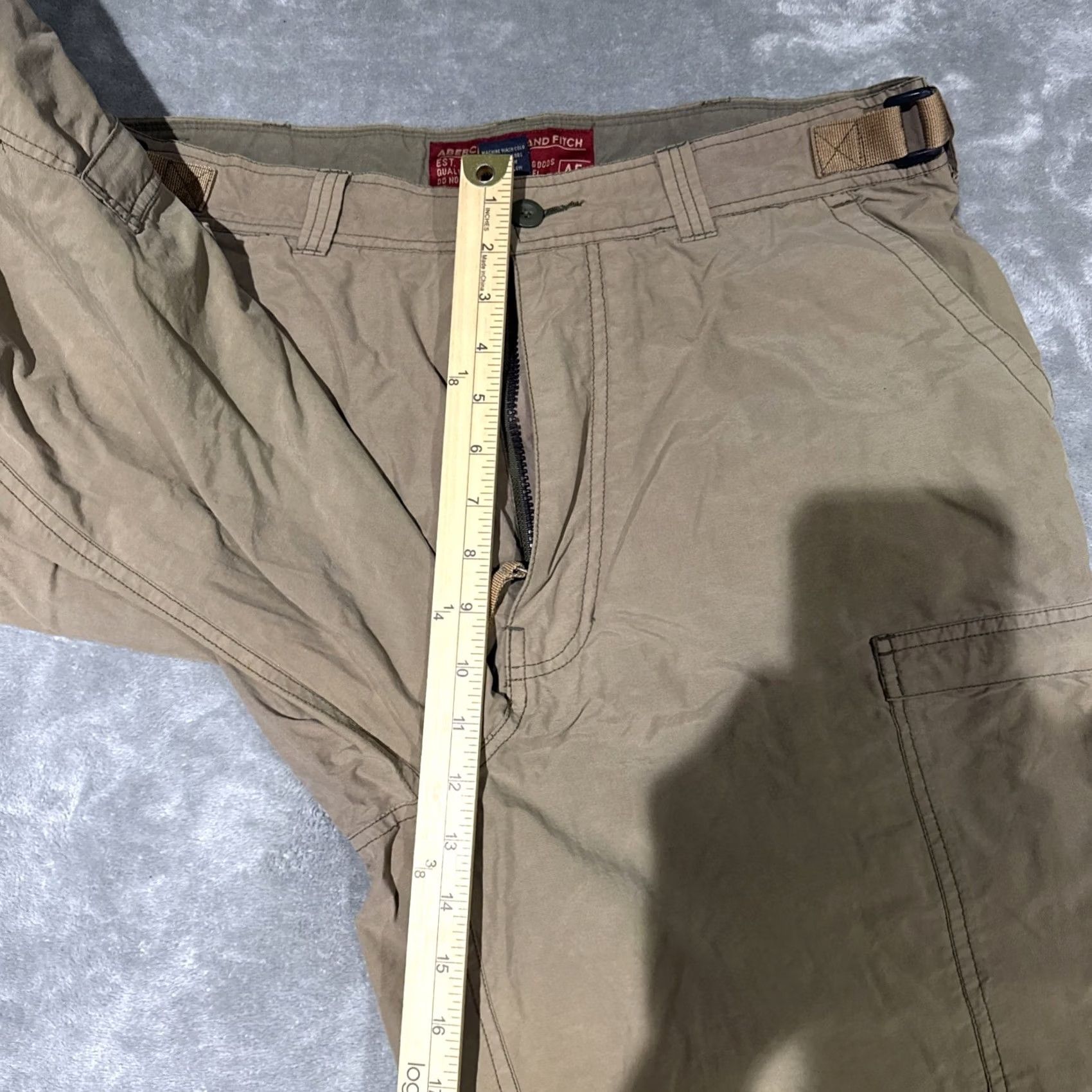 Abercrombie & Fitch VINTAGE Abercrombie & Fitch Pants Men L Beige Paratrooper Cargo Lined Adjustable Baggy Size US 33 - 7 Thumbnail