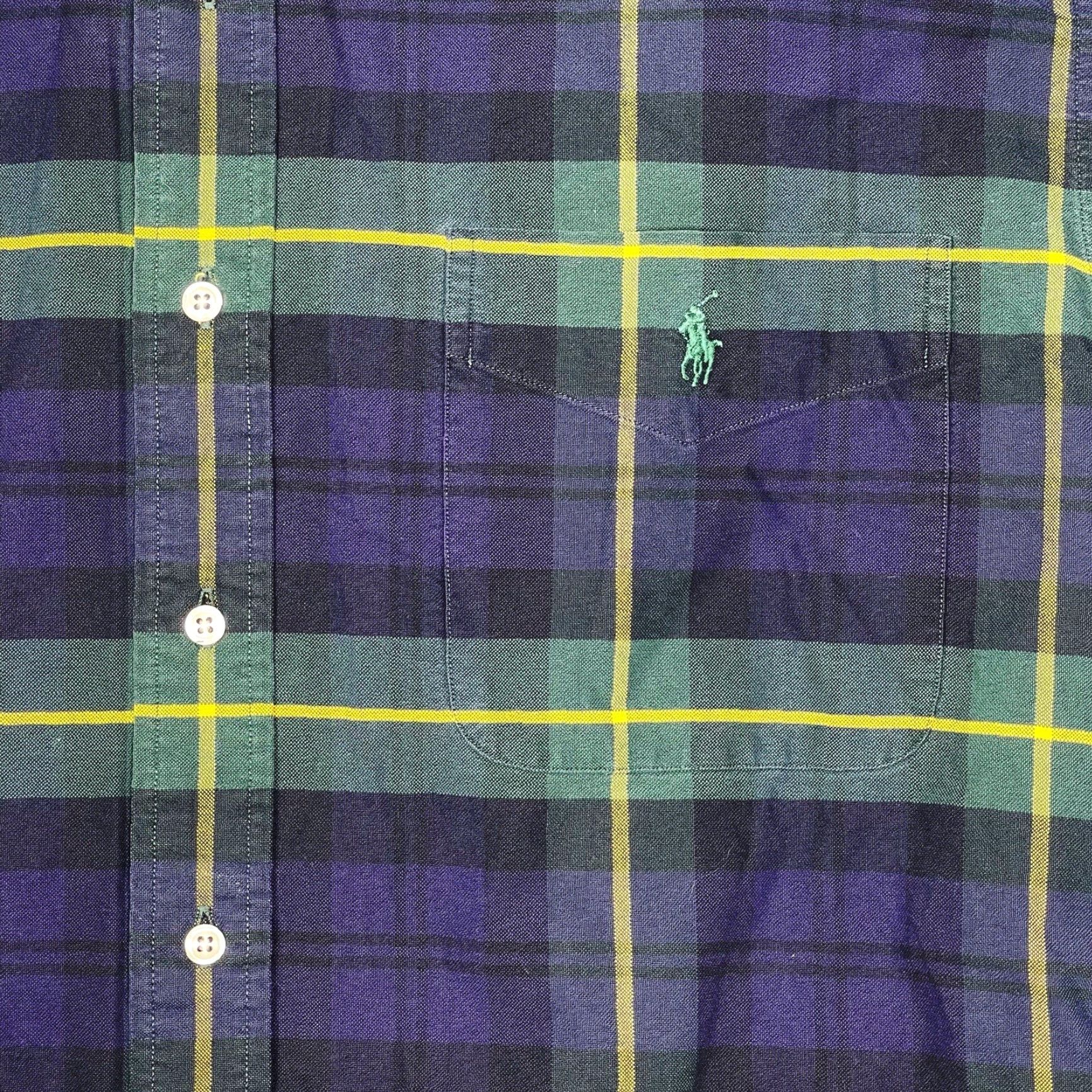 Polo Ralph Lauren VINTAGE Polo Ralph Lauren Shirt Mens M Blue Plaid Long Sleeve Button Up Regular Collar-Down 90s Retro Classic Polo RL Mens Size US M / EU 48-50 / 2 - 2 Thumbnail