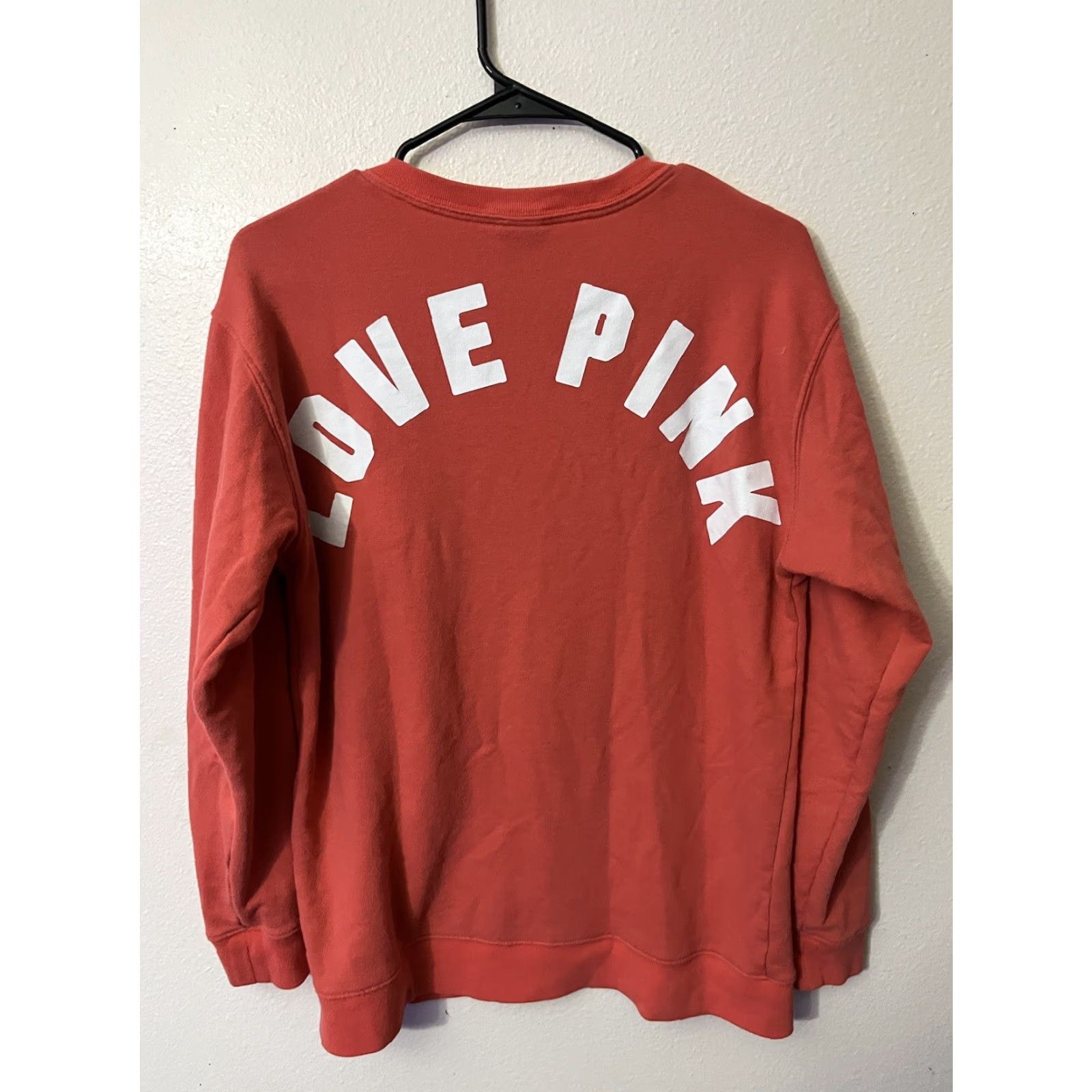 Pinko Victoria's Secret PINK Sweatshirt Women XS Red V-Neck Lace Up Logo Activewear Size XS / US 0-2 / IT 36-38 - 4 Thumbnail