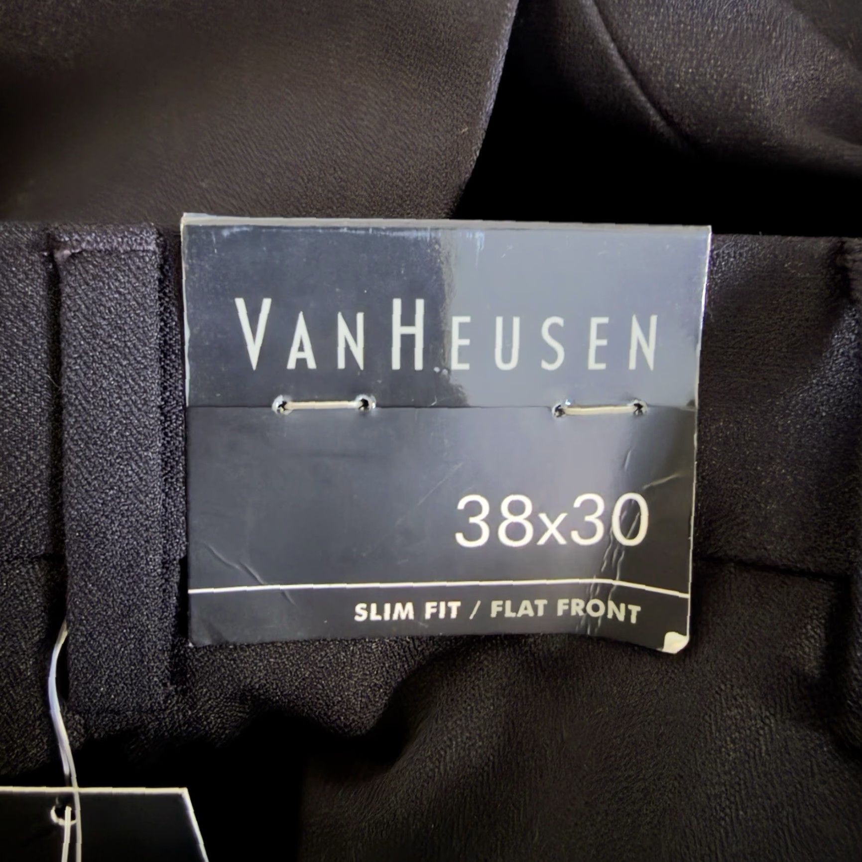 Van Heusen VAN HEUSEN Black Slim Fit Pants Mens Size 38x30 Dress Pants NWT Regular Fit Size US 38 / EU 54 - 4 Thumbnail