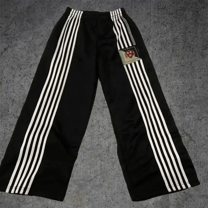 Japanese Brand Black Baggy Soccer Crest Track Pants Sweatpants Size US 35 - 1 Thumbnail