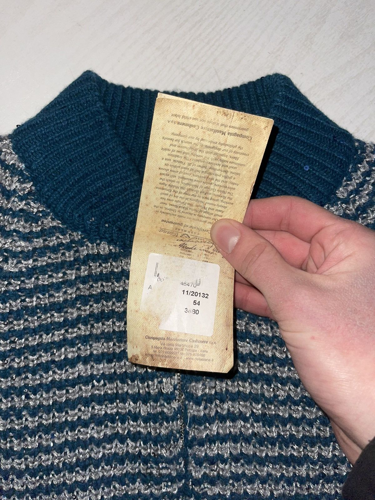Other Rocco Ragni Cashmere Blue Knit Jacket Size 44 Made in Italy Size M / US 6-8 / IT 42-44 - 11 Thumbnail
