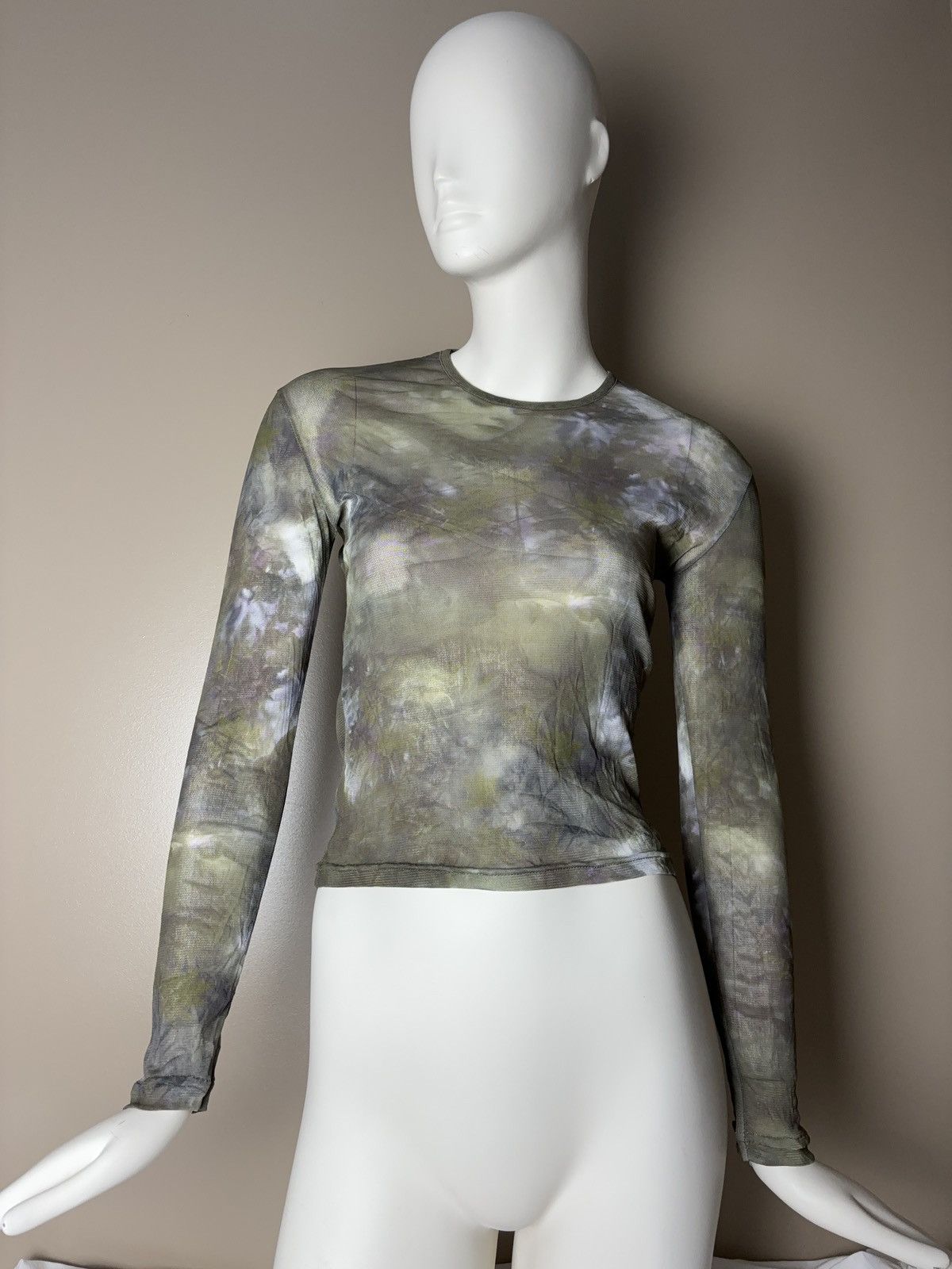 Vintage French vintage mesh printed long sleeve top jpg style Size S / US 4 / IT 40 - 4 Thumbnail