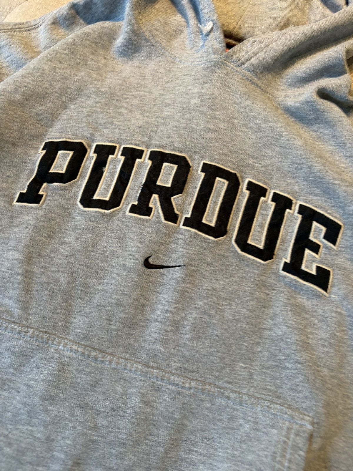 Nike Vintage 90-00s Purdue University center swoosh Grey Hoodie Size US XL / EU 56 / 4 - 2 Thumbnail
