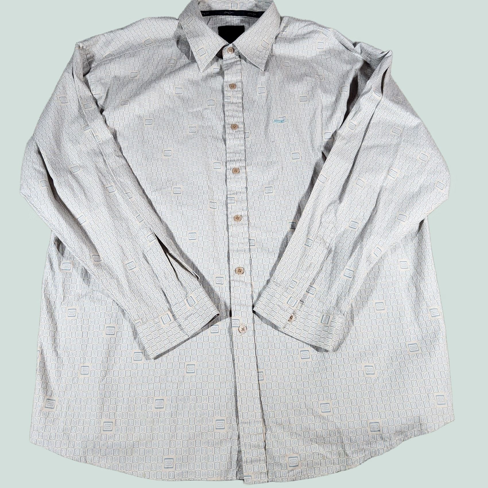 Sean John Sean John Shirt Mens 2XL Beige Geometric Long Sleeve Button Cotton Classic 90s Size US XXL / EU 58 / 5 - 1 Thumbnail