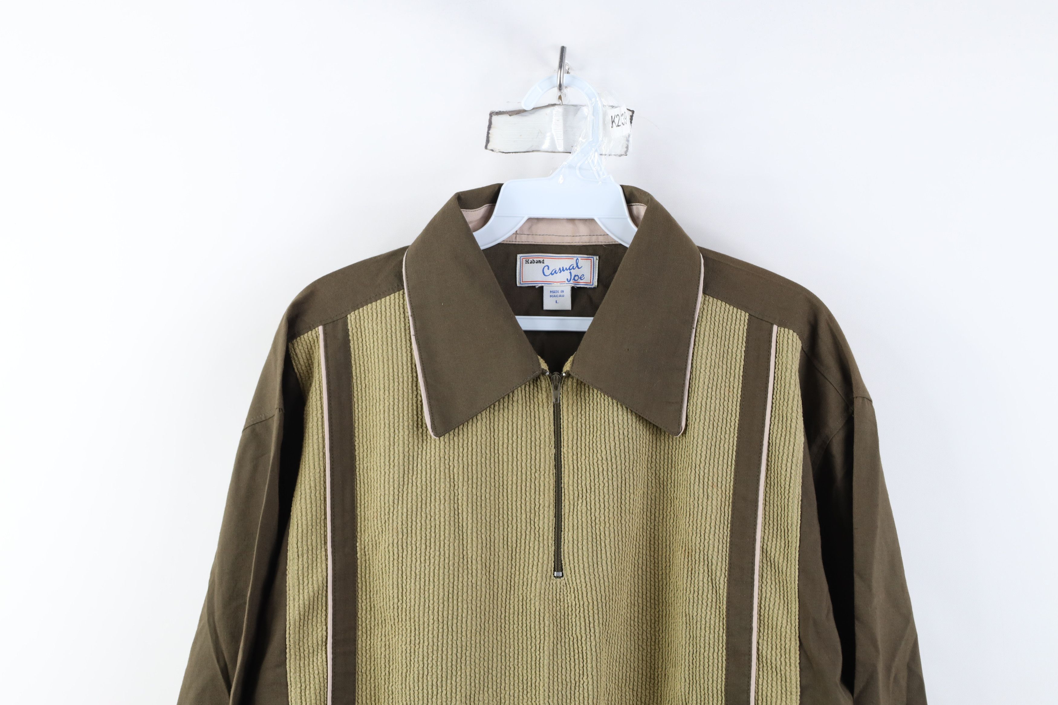 Vintage Vintage 90s Streetwear Panel Half Zip Long Sleeve Polo Size US L / EU 52-54 / 3 - 2 Thumbnail