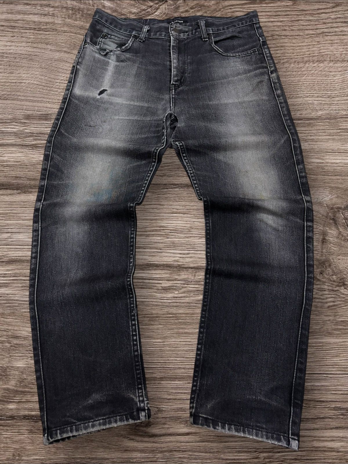 Beams Japan Beams Japan Black Wash Cropped Jeans Size 31" - 1 Thumbnail