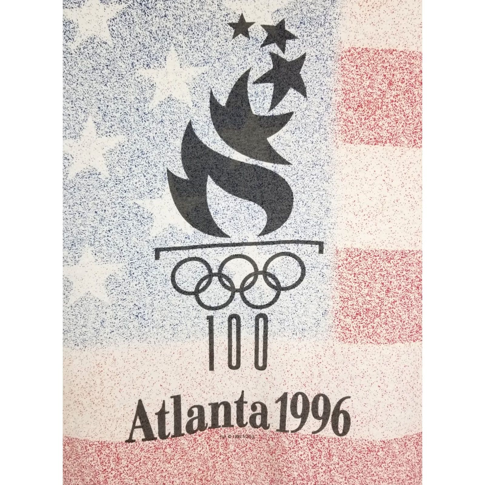 Hanes VINTAGE 96' ATLANTA OLYMPIC USA FLAG SINGLE STITCH HANES COTTON T-SHIRT SZ M Mens Size US M / EU 48-50 / 2 - 2 Thumbnail