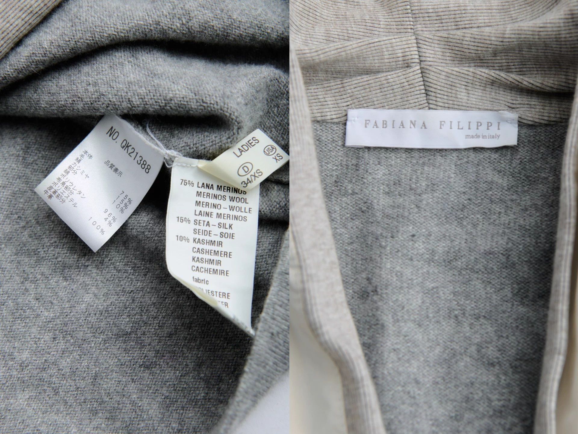 Fabiana Filippi Fabiana Filippi Gray Paneled Wool Knit Cardigan Size XS / US 0-2 / IT 36-38 - 9 Thumbnail