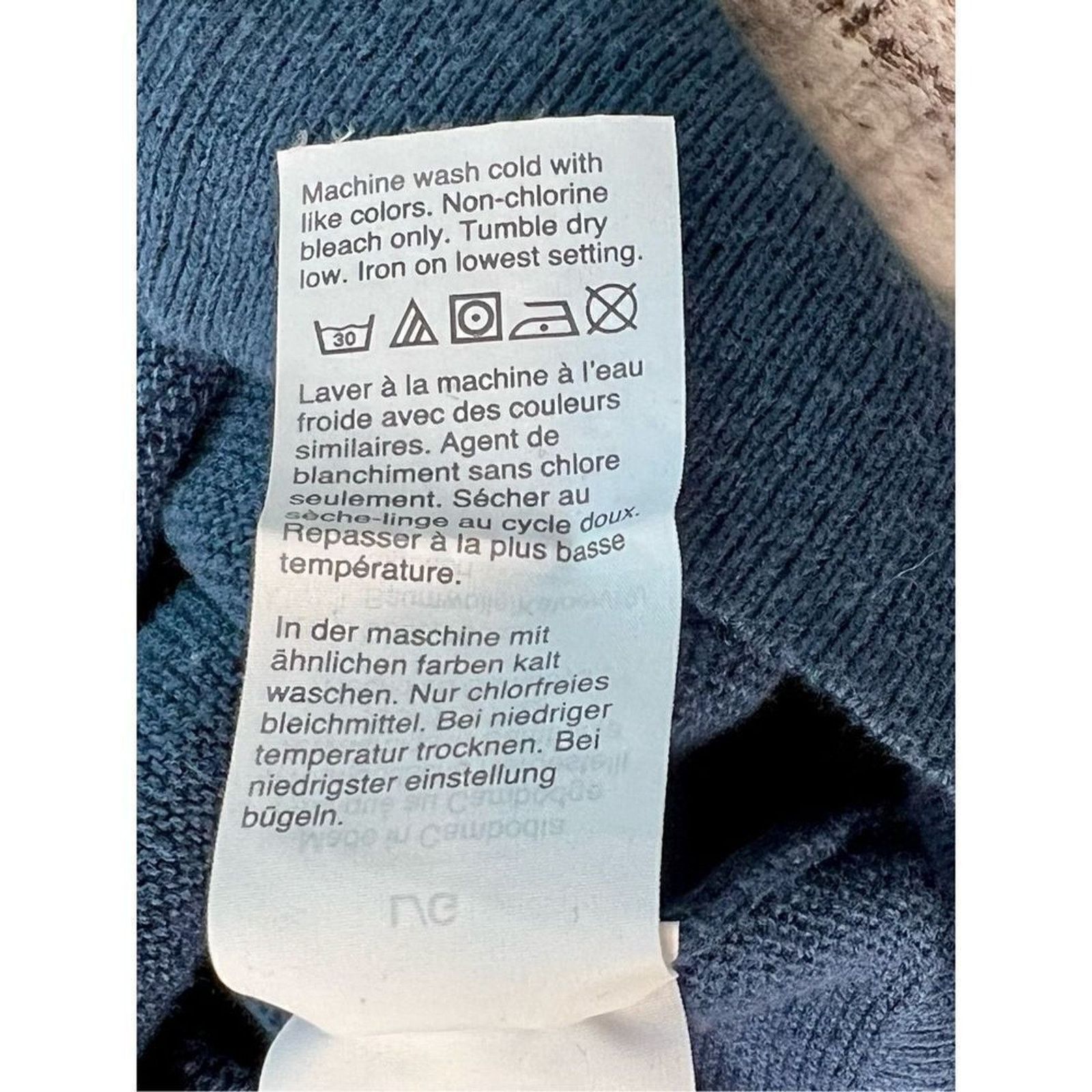 J.Crew J. Crew 100% Cotton Garter Stitch Blue Sweater LARGE Preppy Size US L / EU 52-54 / 3 - 9 Thumbnail
