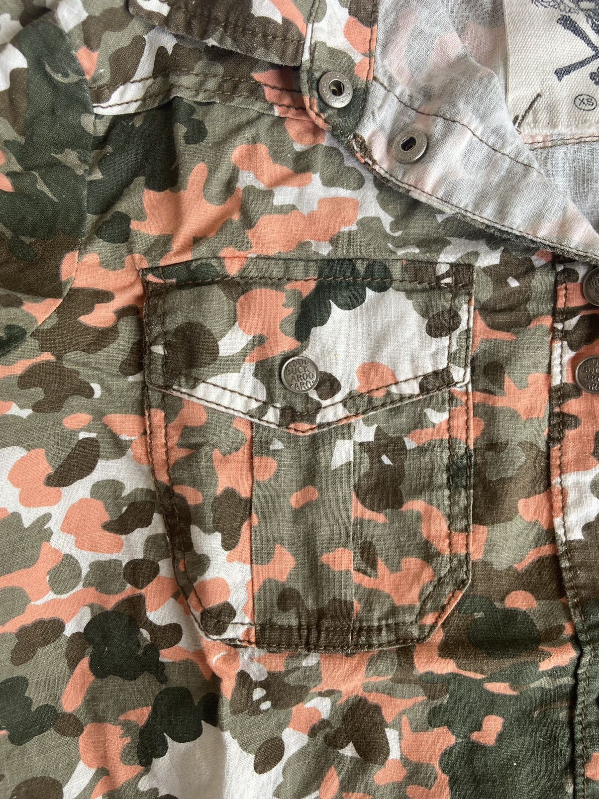 14th Addiction Buckaroo Camo Button Shirt Rock Punk Style Size US XS / EU 42 / 0 - 6 Thumbnail