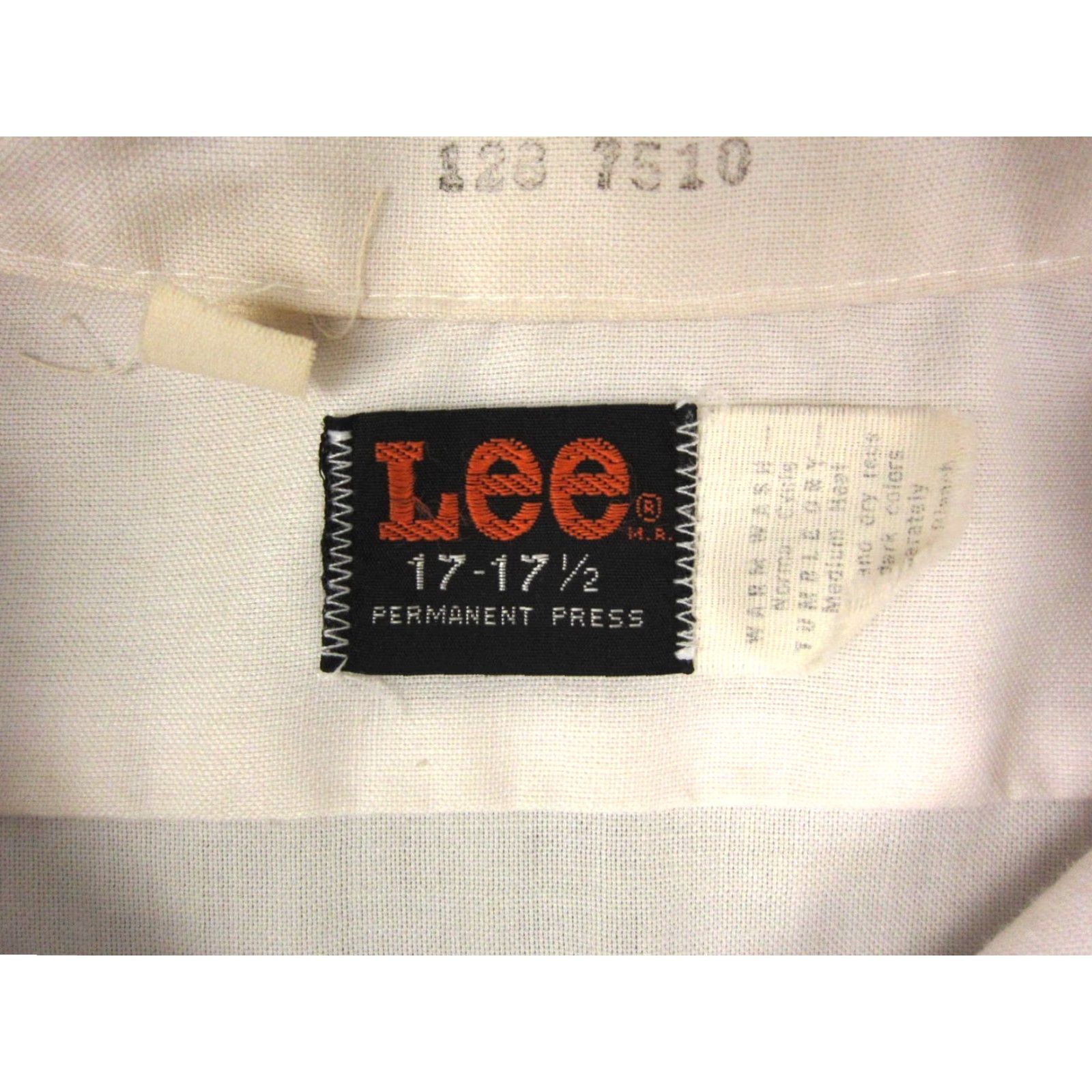 Lee VINTAGE Lee Shirt Mens 60s 70s White Short Sleeve Collared Dress Shirt 17-17.5 Casual Retro USA Size US XL / EU 56 / 4 - 6 Thumbnail