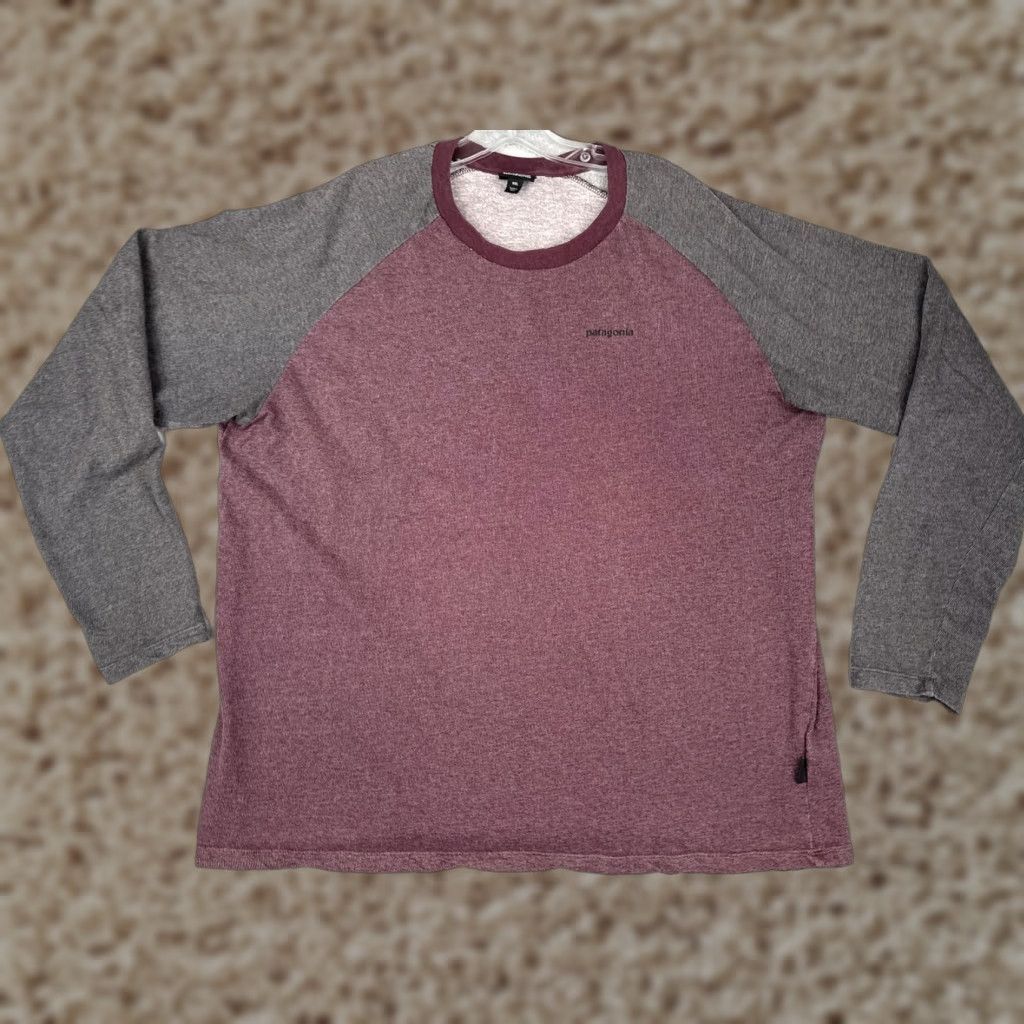 Patagonia Patagonia Sweatshirt Mens 2XL Red Gray French Terry P-6 Logo Lightweight Crew Neck Raglan Long Sleeve Knit Graphic Print Size US XXL / EU 58 / 5 - 1 Thumbnail