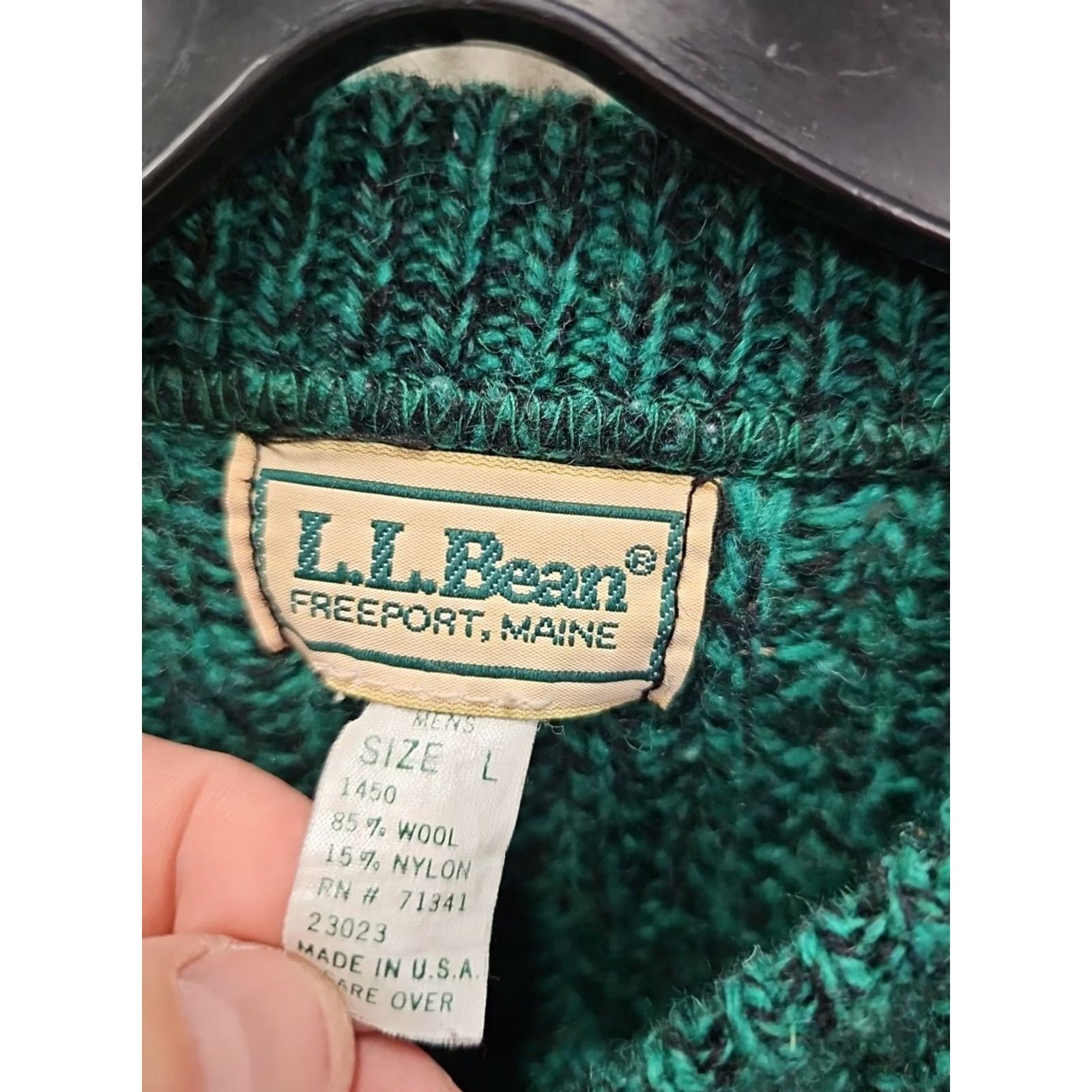 Vintage VINTAGE LL Bean Sweater Crewneck Green Womens Large Knit Wool Blend 80s 70s 80s FISHERMAN Pattern Solid Size L / US 10 / IT 46 - 3 Thumbnail