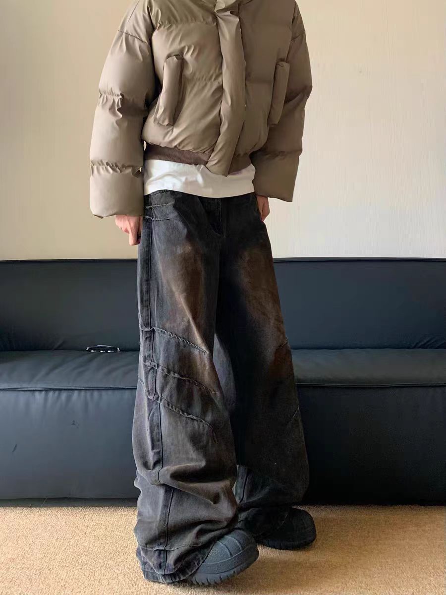 Japanese Brand × Jean Distressed Aged Washed High Street Straight Leg Jeans Size US 33 - 1 Thumbnail