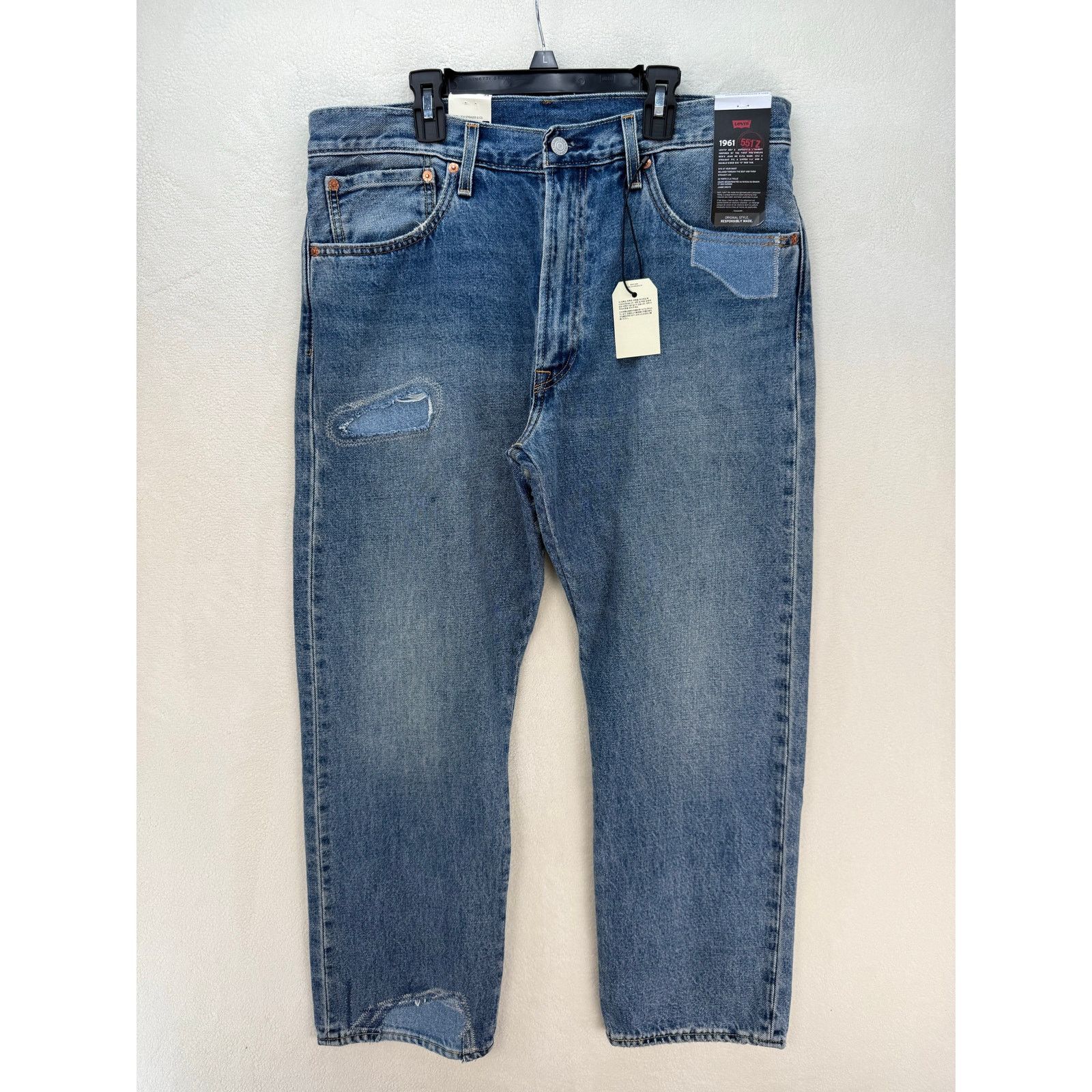 Levi's LEVI'S PREMIUM 551Z STRAIGHT CROP JEANS MEN'S 34 LIGHT INDIG Size US 34 / EU 50 - 1 Thumbnail