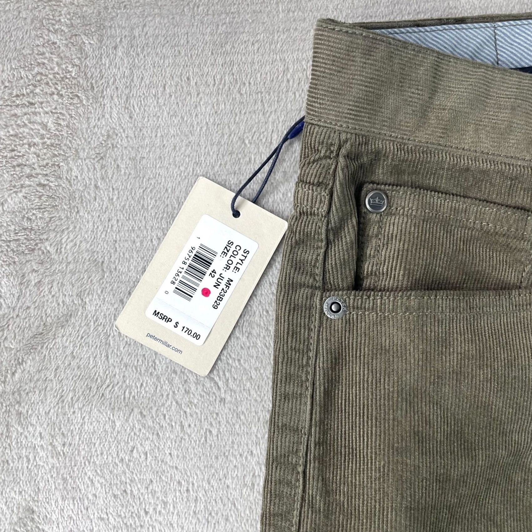 Peter Millar Peter Millar Pants Men 42x35 Juniper Corduroy Five-Pocket NWT Superior Soft Chino Classic Fit Size US 42 / EU 58 - 3 Thumbnail
