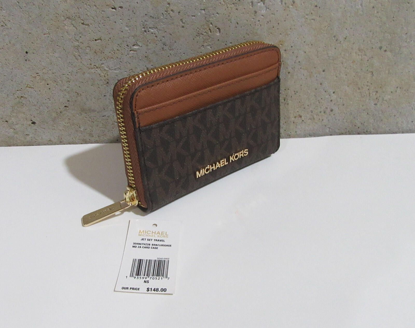 Michael Kors Michael Kors Womens Med Zip Around Card Cas Brown/Luggage Size ONE SIZE - 10 Thumbnail