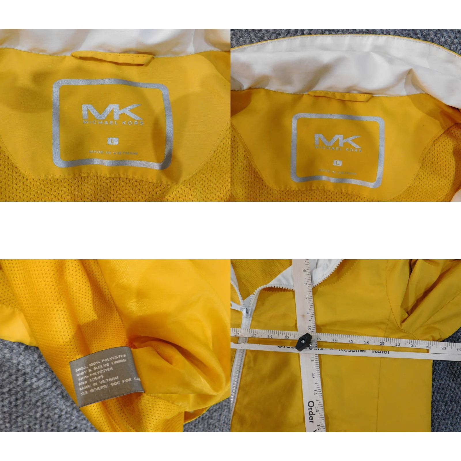 Michael Kors VINTAGE Michael Kors Jacket Men Large Windbreaker Yellow Zip Lined Polyester Size US L / EU 52-54 / 3 - 8 Thumbnail