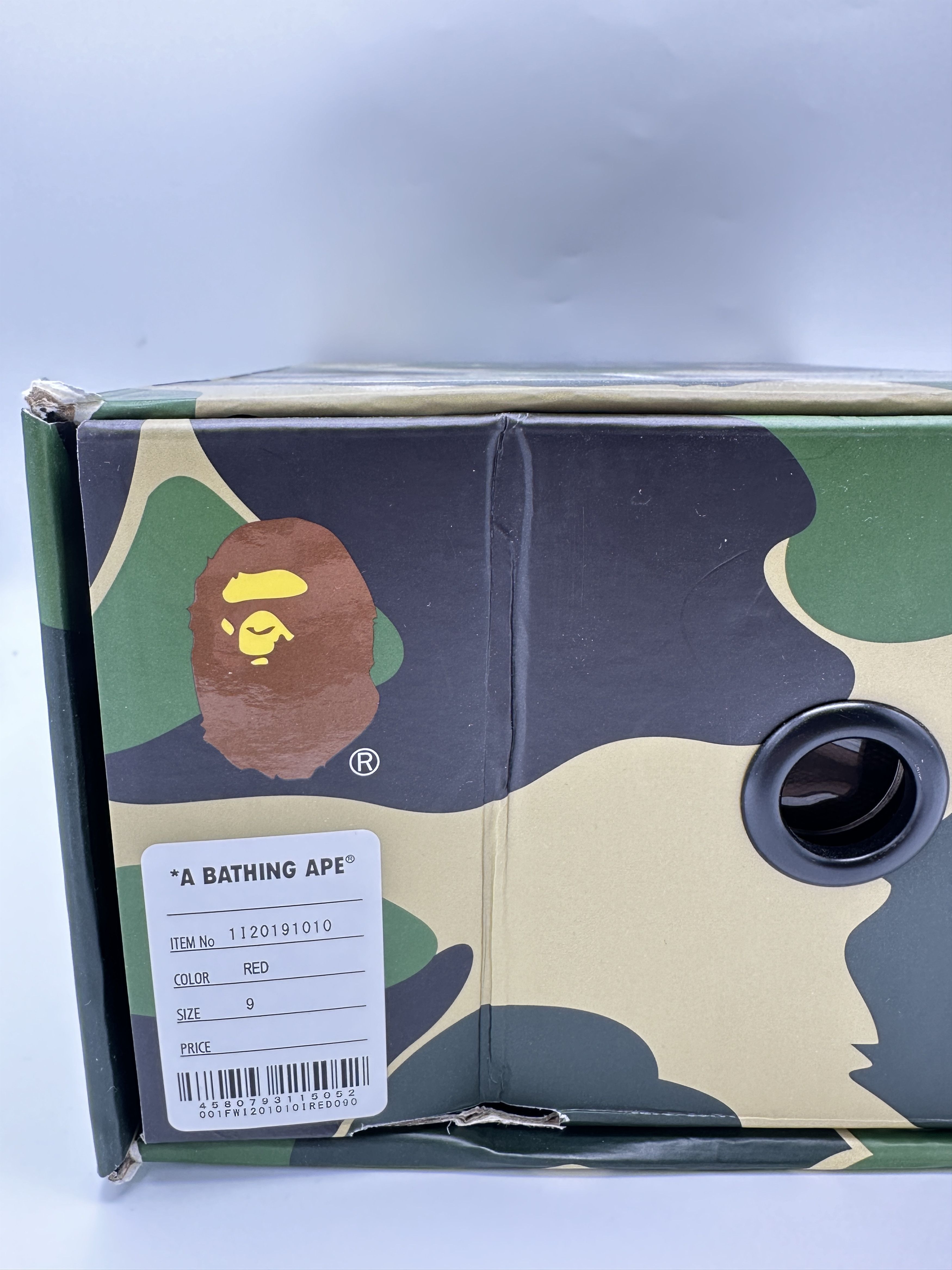 Bape Bapesta Mid Red White Size US 9 / EU 42 - 6 Thumbnail