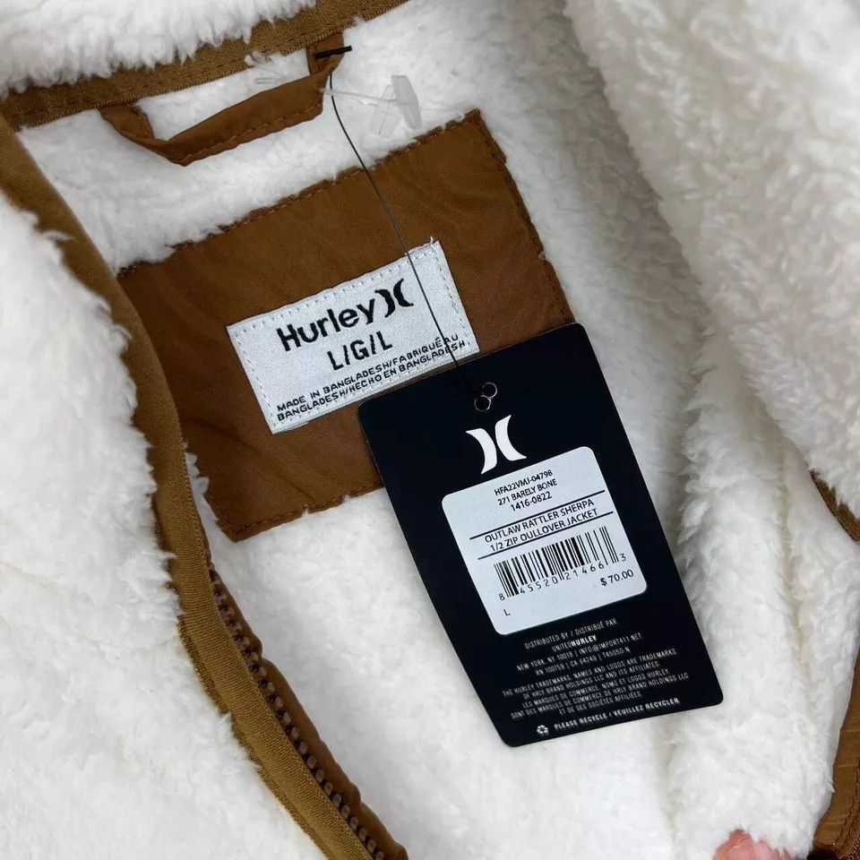 Hurley Hurley Sweater Men Sherpa Fleece Pullover Jacket 1/2 Zip L Size US L / EU 52-54 / 3 - 3 Thumbnail