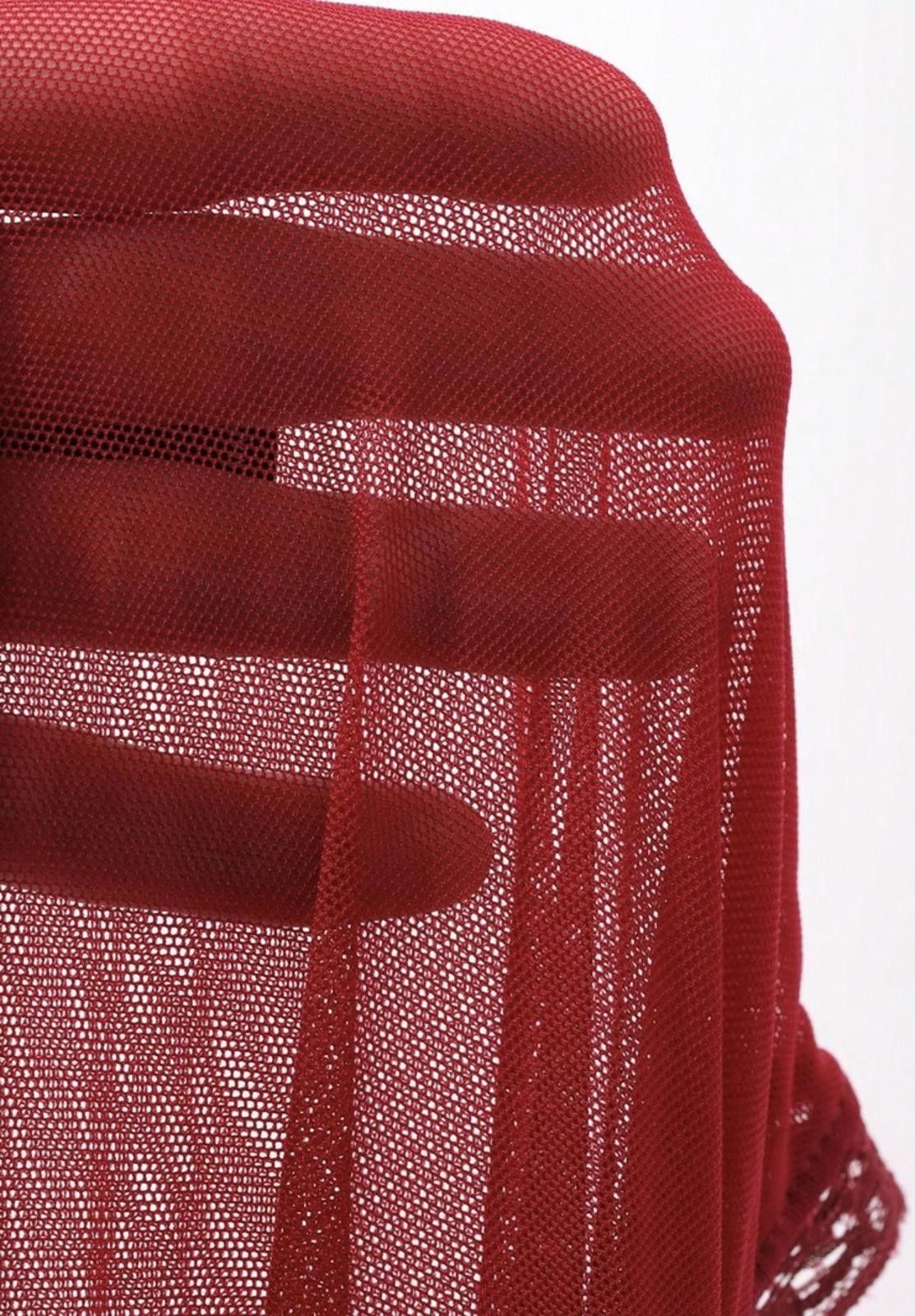 Other NWOT Sheer Button-Tie Coverup in Burgundy (X-SMALL) Size XS / US 0-2 / IT 36-38 - 9 Thumbnail