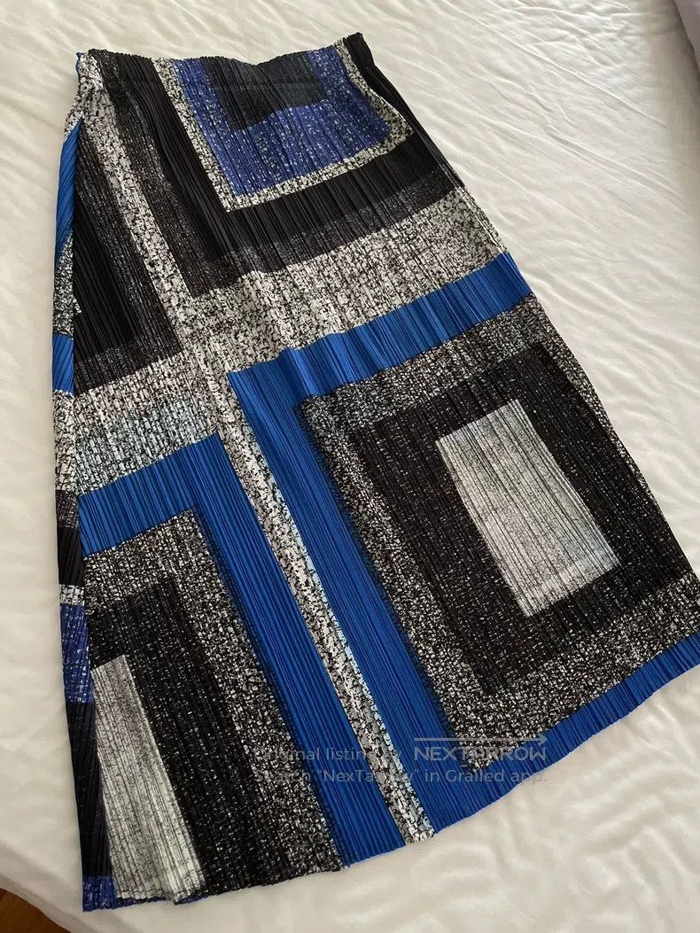 Issey Miyake Issey Miyake size:3 Color-Block Midi Skirt Size 22" - 2 Thumbnail