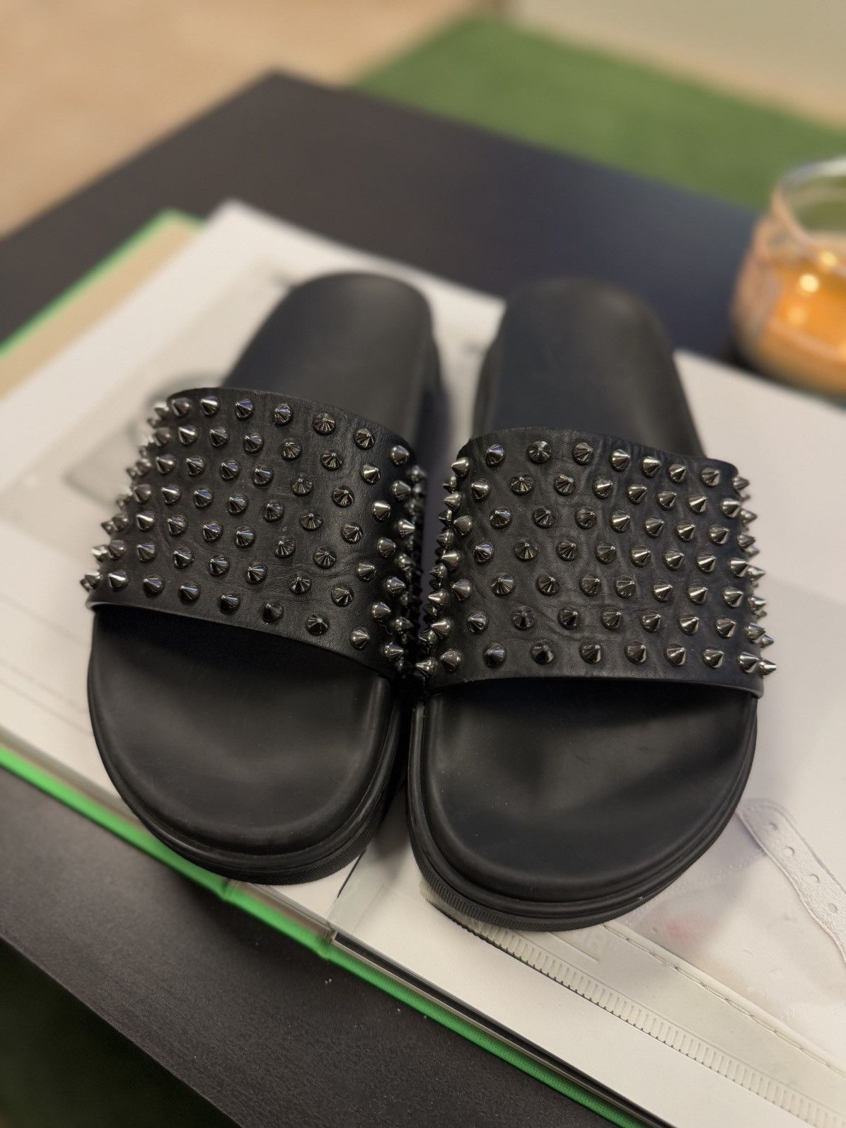 Christian Louboutin Christian Louboutin Spike Slip On Slides Size 39.5 Size US 9.5 / IT 39.5 - 2 Thumbnail