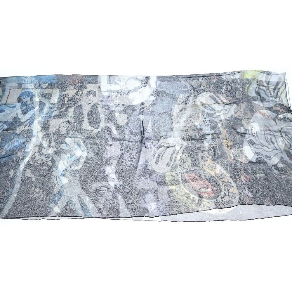 Chrome Hearts Rolling Stones Silk Scarf Black