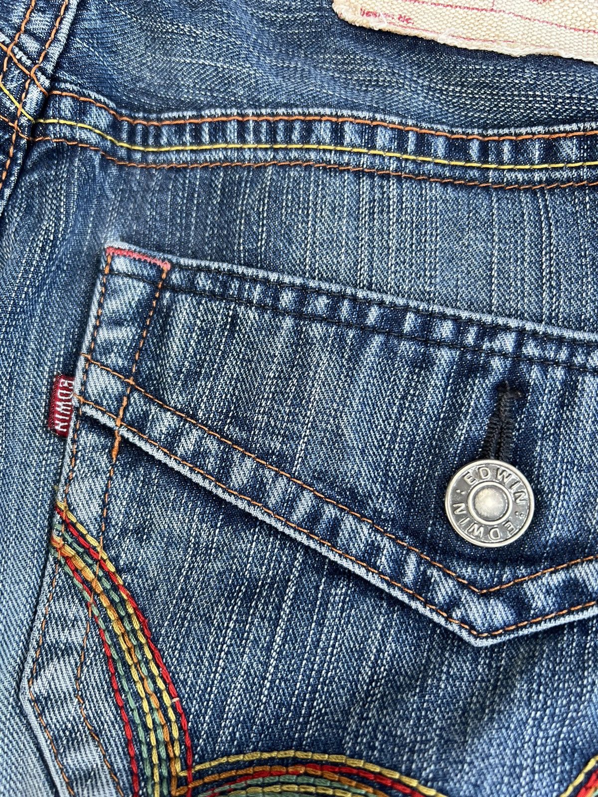 Edwin × Japanese Brand VTG EDWIN DISTRESSED FLARE JEANS VERY RARE Size US 32 / EU 48 - 11 Thumbnail