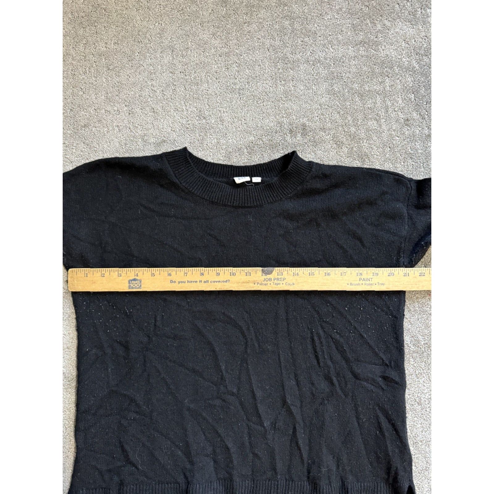 Gap GAP Women's Large Black Cotton Blend Crew Neck Long Sleeve Sweater Pullover Size L / US 10 / IT 46 - 4 Thumbnail