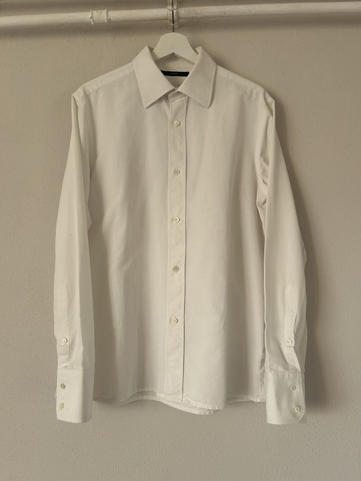 Gucci Gucci Classic White Cotton Shirt - Size 41 (16 1/4) Size US L / EU 52-54 / 3 - 1 Thumbnail
