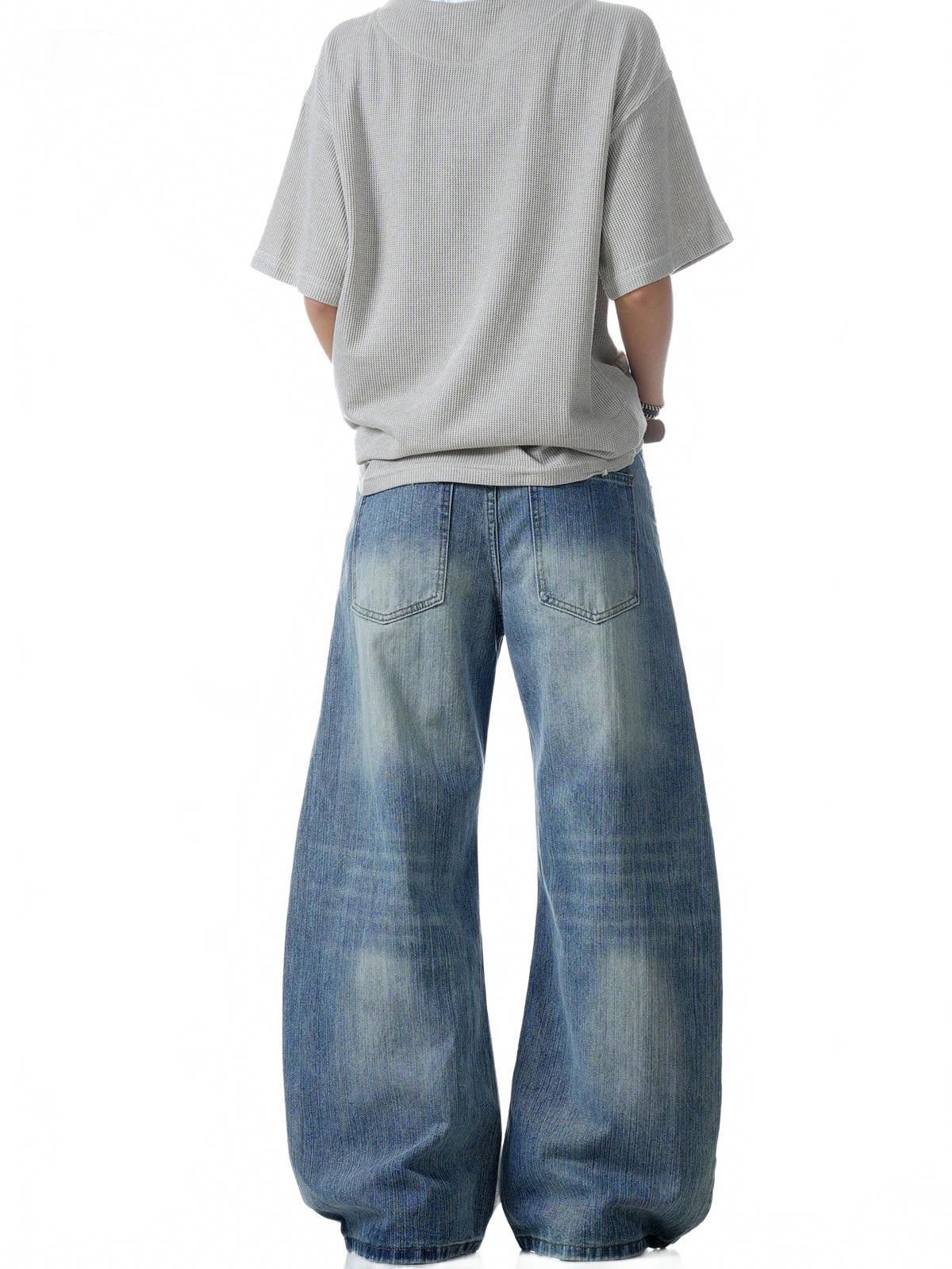 Japanese Brand Light Blue Wide Leg Denim Jeans, Vintage Style Jeans Size US 32 / EU 48 - 5 Thumbnail