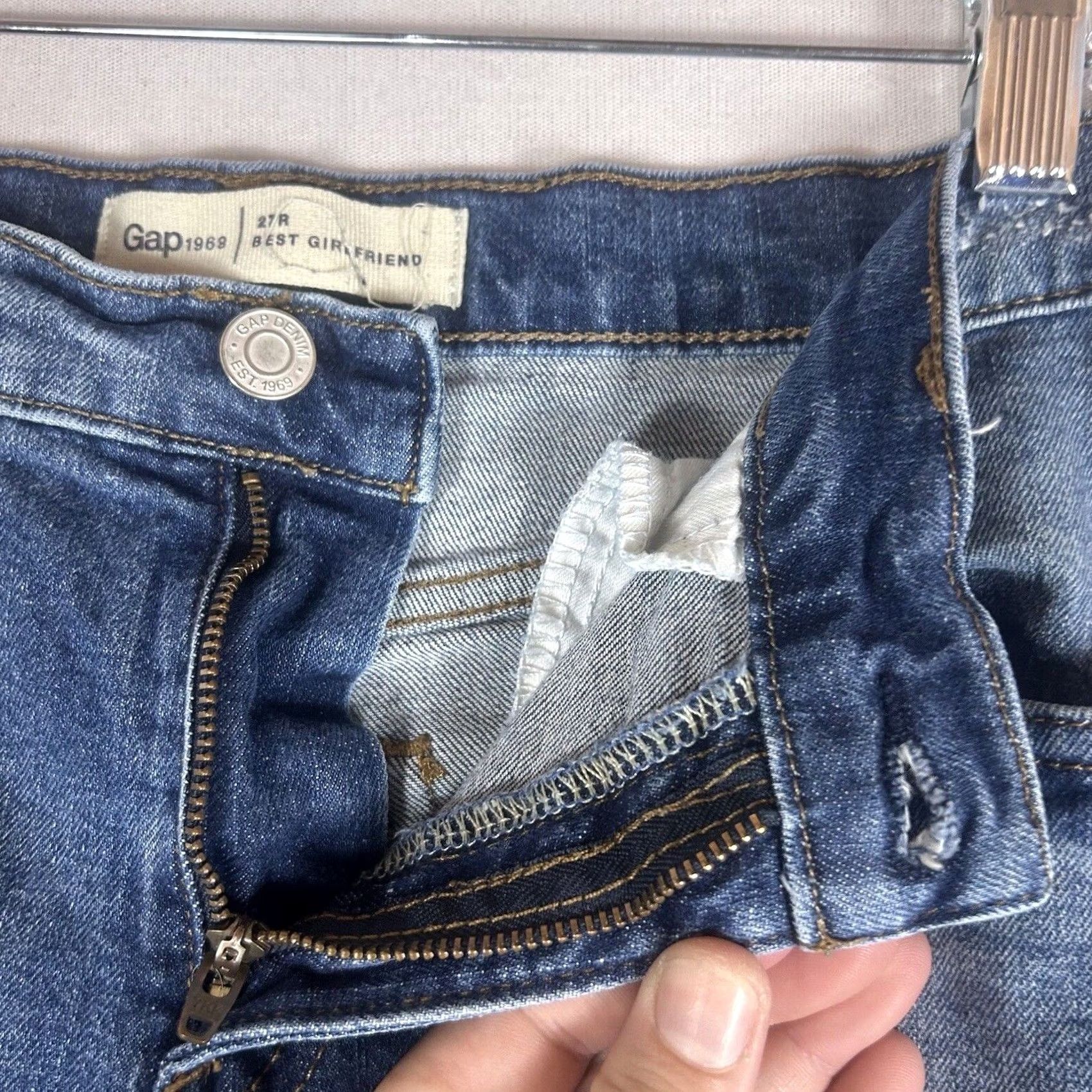 Gap Gap 1969 Jeans Womens Size 27R Ankle Blue Cotton Stretch Denim 5-Pocket Straight Regular Rise Mid Vintage: No Size 27" / US 4 / IT 40 - 2 Thumbnail