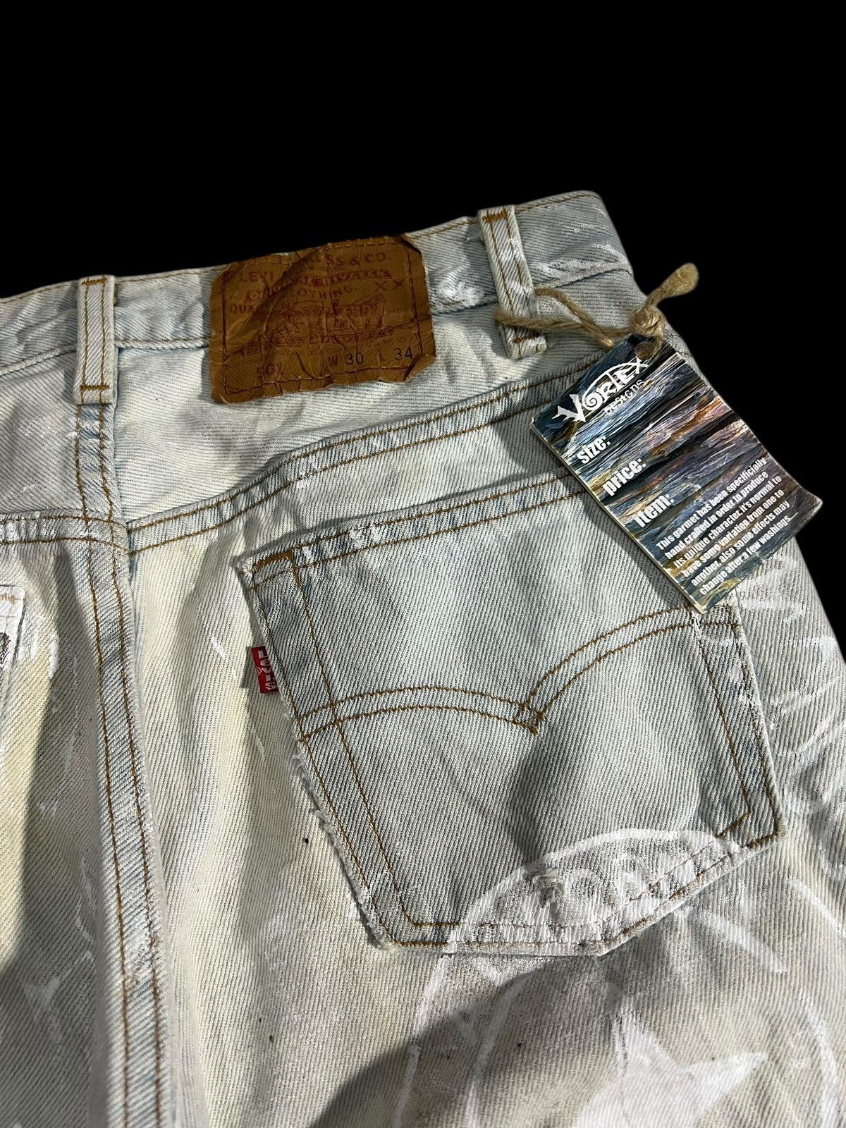 Levi's 🔥Vintage 90’s Levis 501 Vortex Designs Jean #USA Size US 29 - 20 Thumbnail