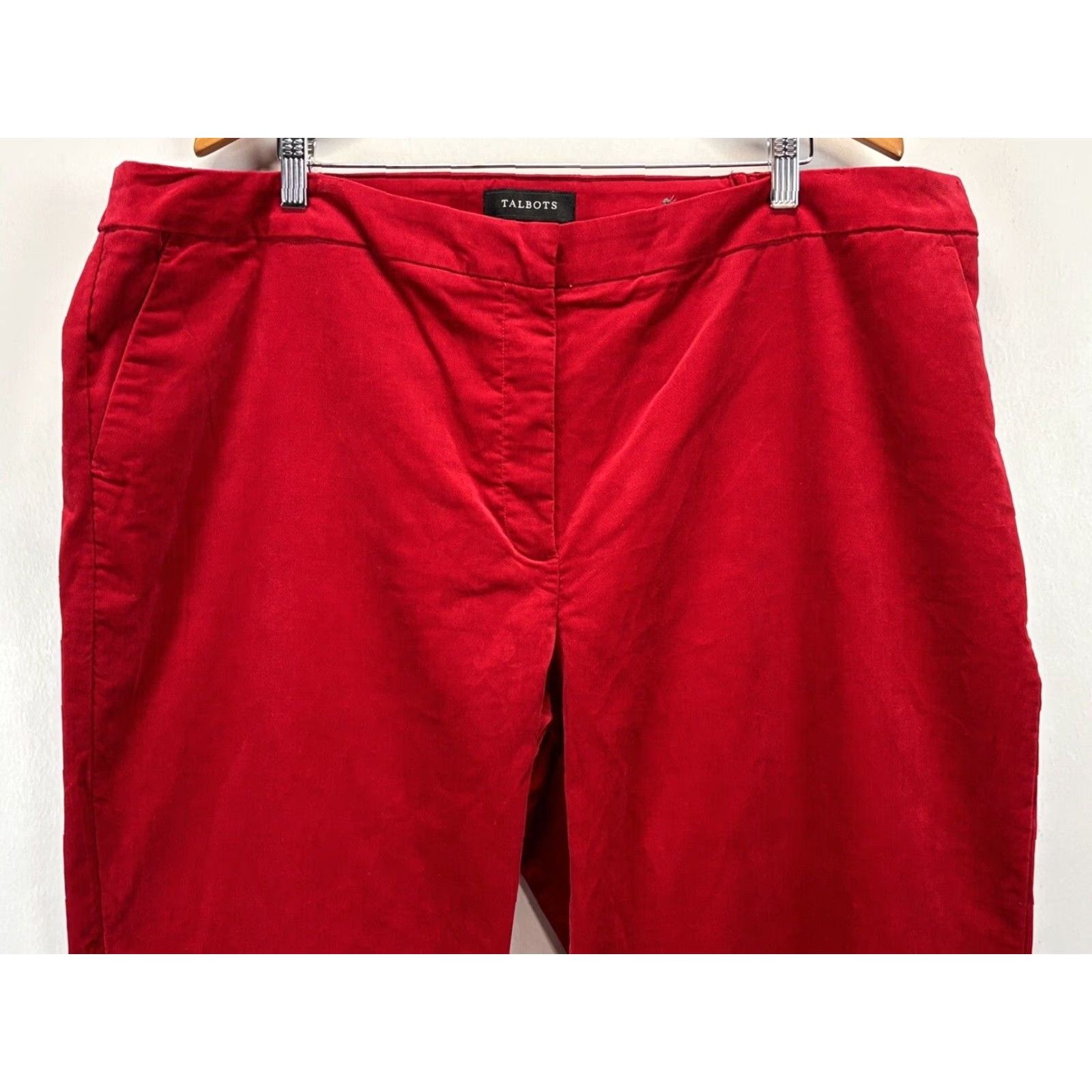 Talbots Hampshire Velvet Ankle Dress Pants 24W Plus Red Women’s Holidays Pants Velvet Red 24W Plus Women’s Holiday Talbots Hampshire Dress Pants