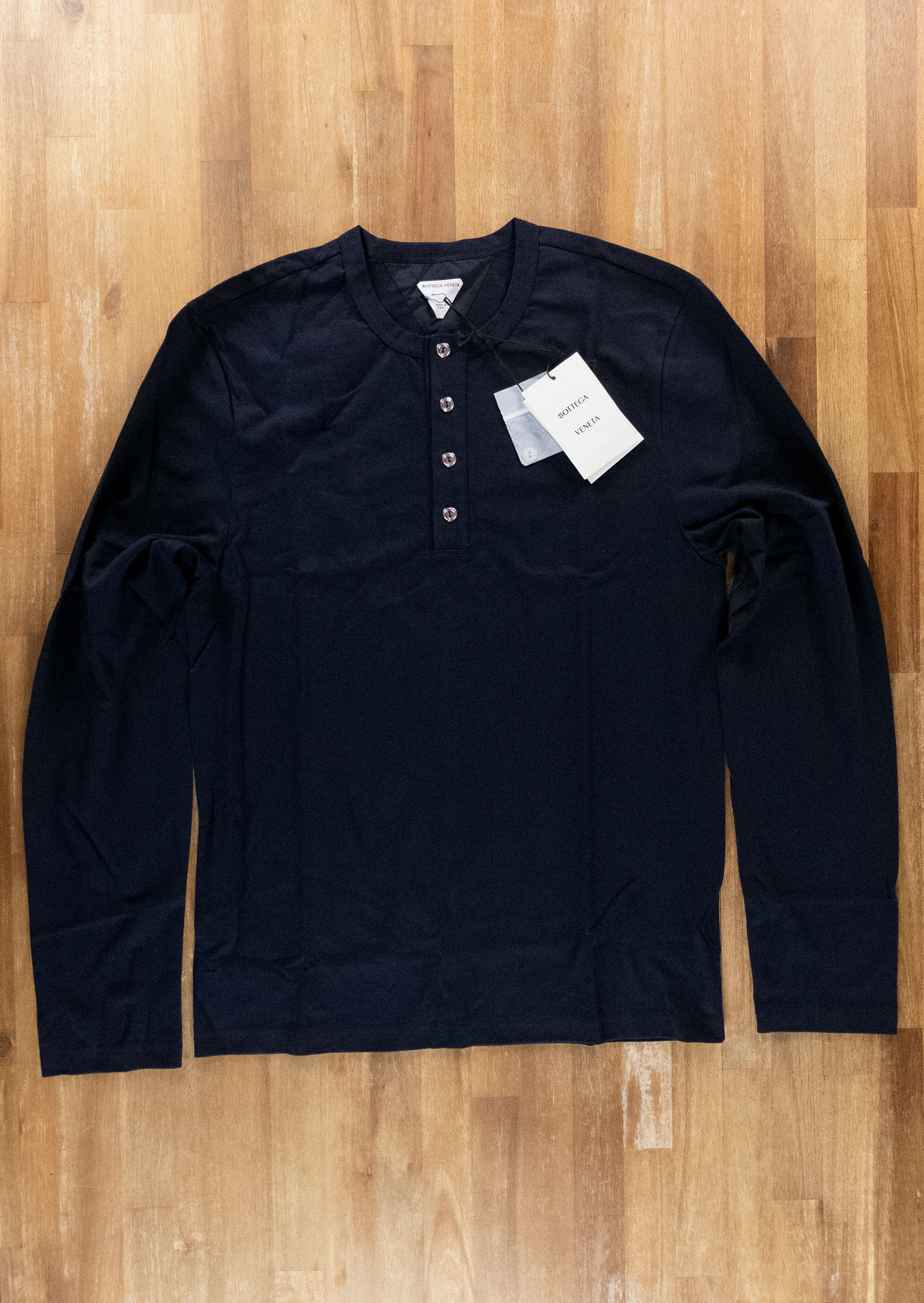 BOTTEGA VENETA Sunrise navy blue long sleeve t-shirt Medium