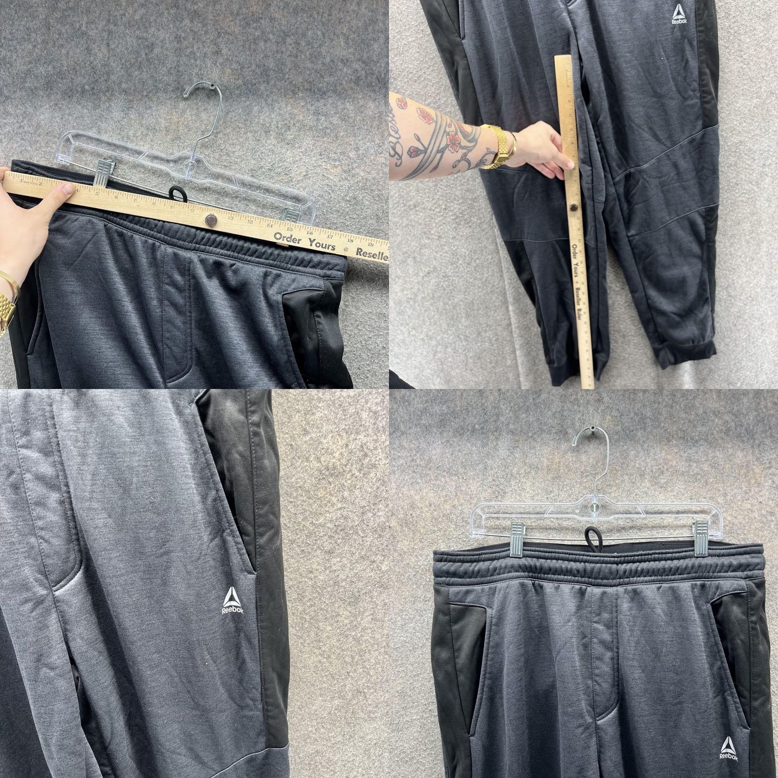 Reebok Reebok Pants Mens XL Black Joggers Fleece Lined Athletic Sweatpants Size US 36 / EU 52 - 8 Thumbnail