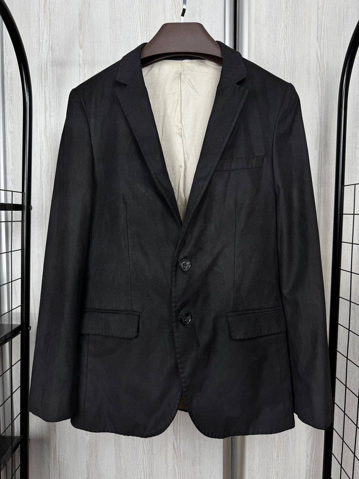 Billionaire Couture Billionaire black 2 button small stripped pattern blazer Size 38R - 2 Thumbnail